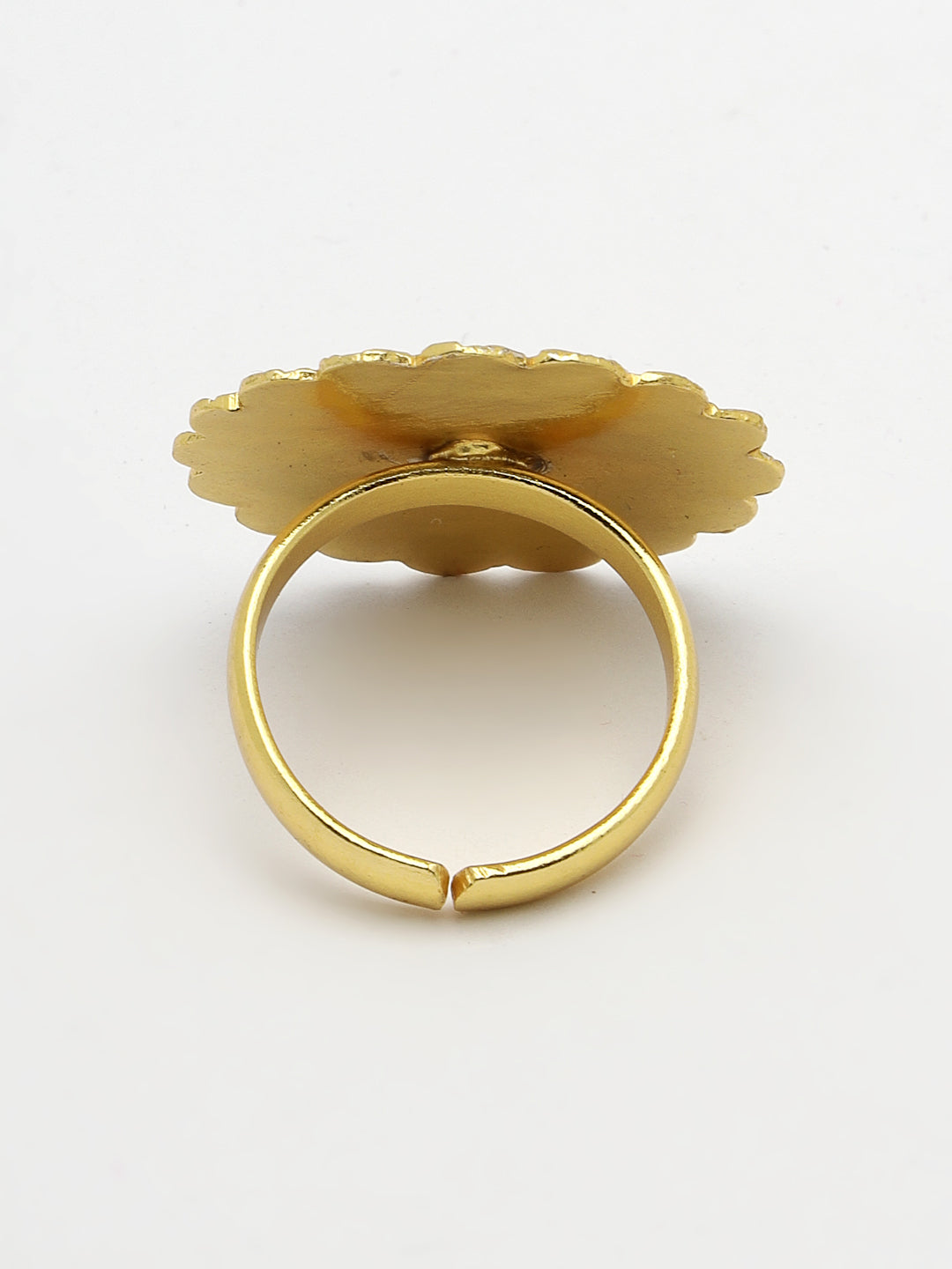 Women's Gold-plated Circular Adjustable Finger Ring - NVR