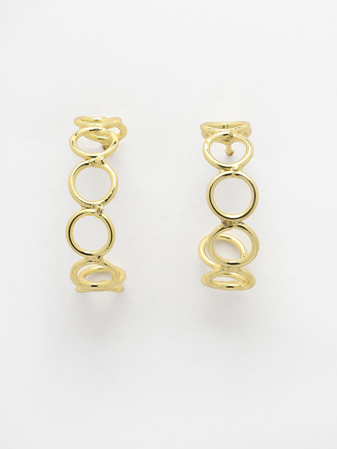 Women's Gold-plated Contemporary Half Hoop Earrings