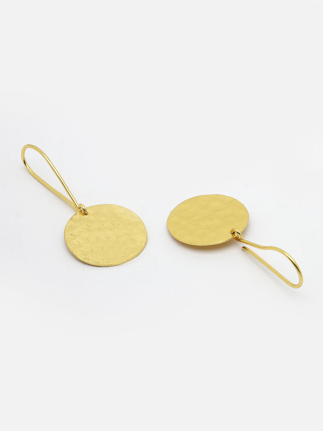 Women's Gold-plated Fish Hook Circle Drop Earrings - NVR