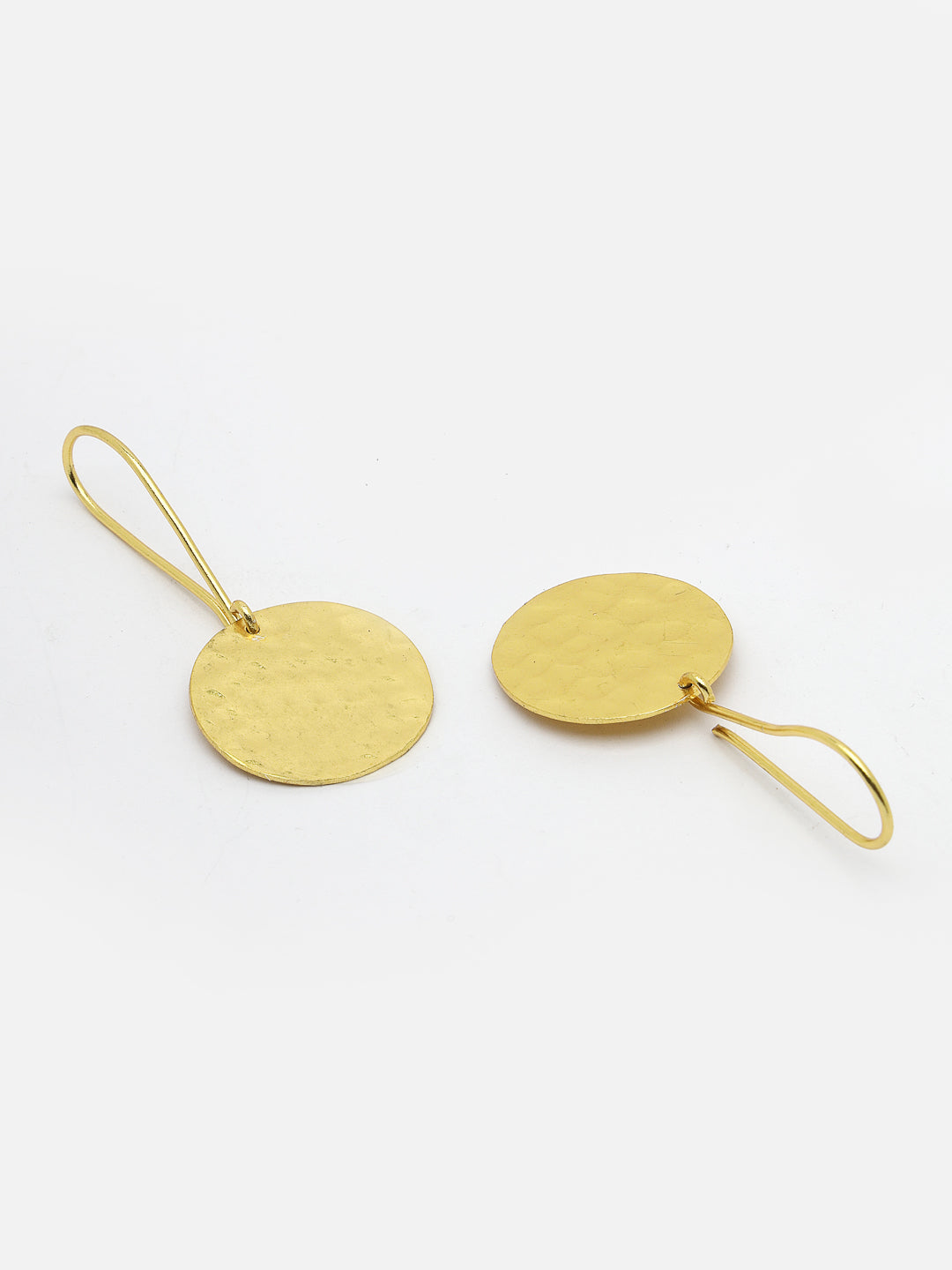 Women's Gold-plated Fish Hook Circle Drop Earrings