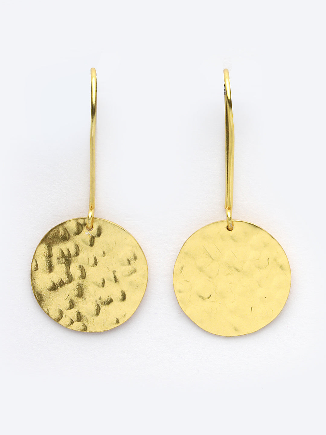 Women's Gold-plated Fish Hook Circle Drop Earrings - NVR