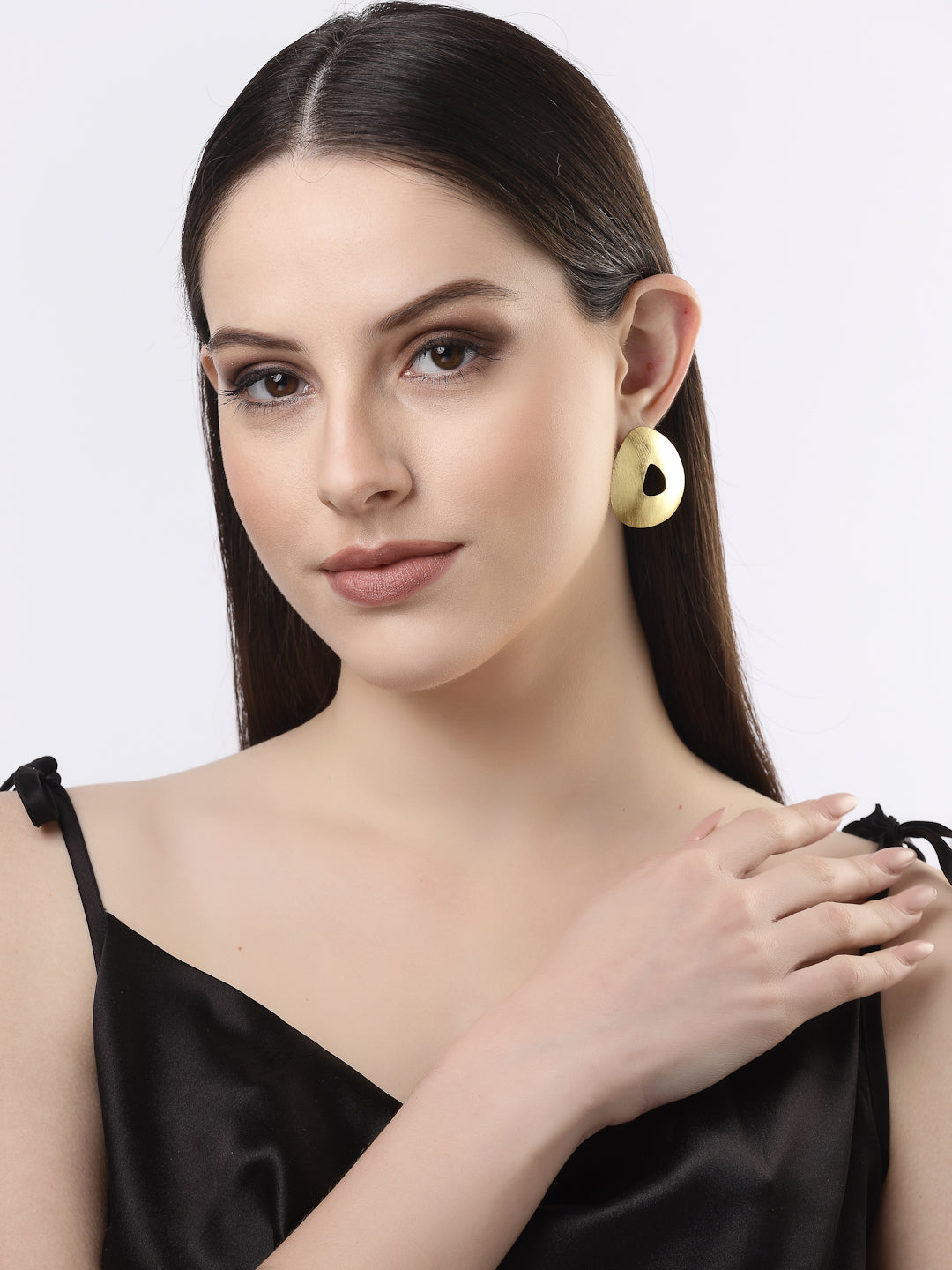 Women's Gold-plated Alloy Triangular Drop Earrings