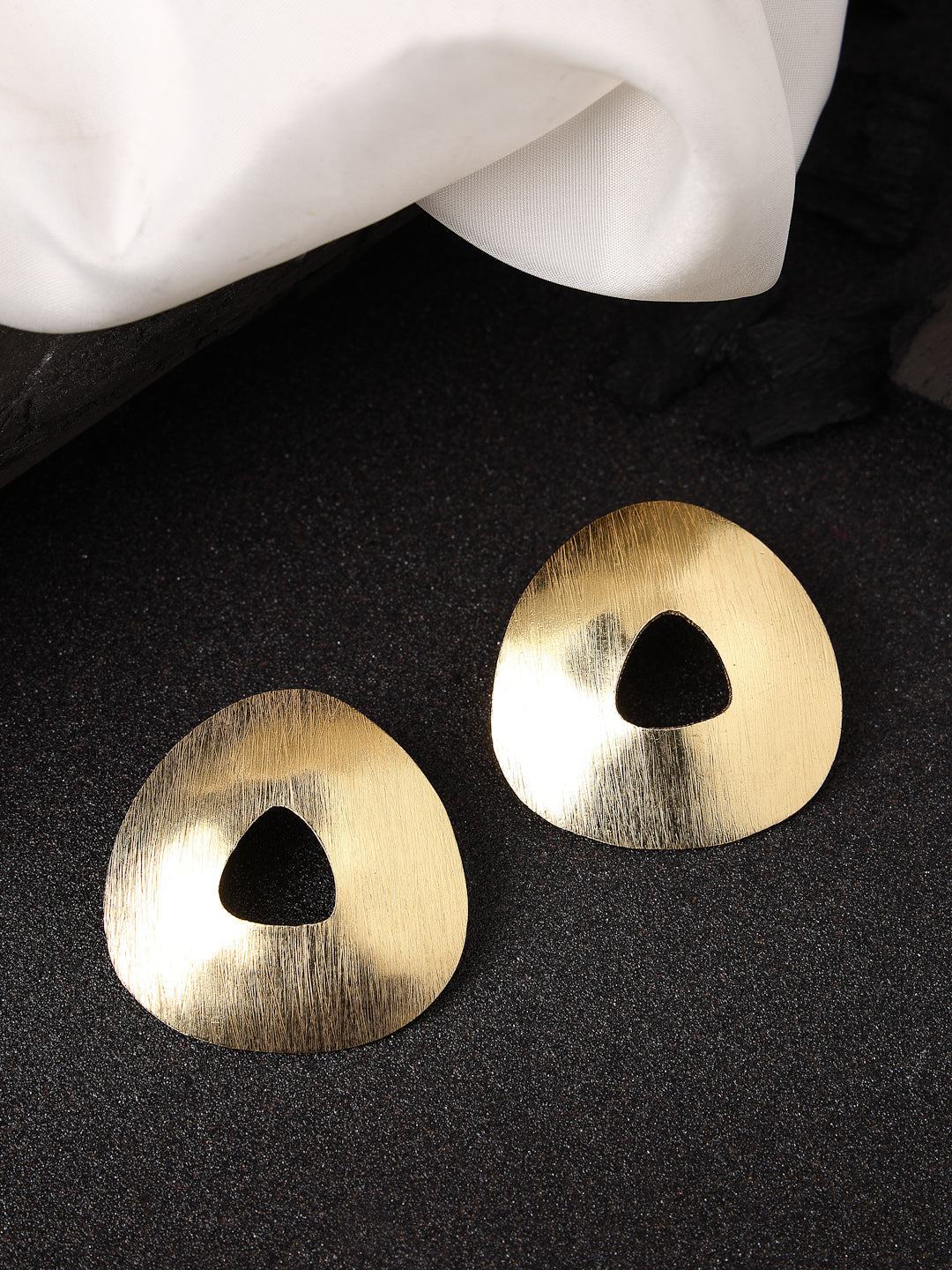 Women's Gold-plated Alloy Triangular Drop Earrings