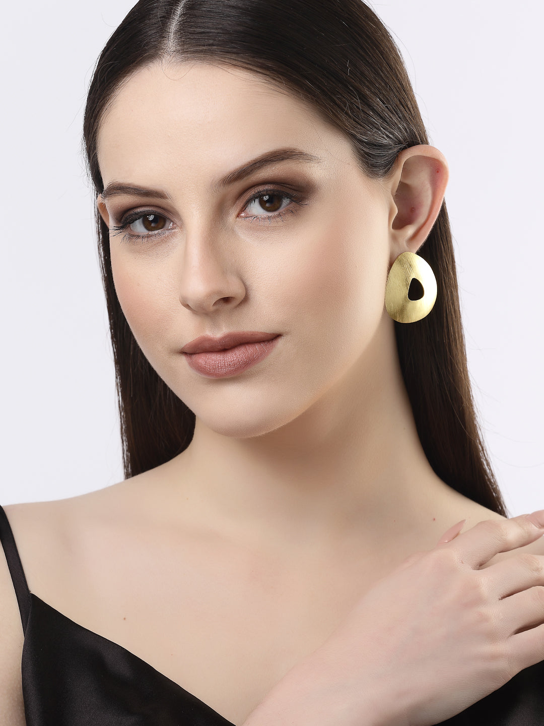 Women's Gold-plated Alloy Triangular Drop Earrings - NVR