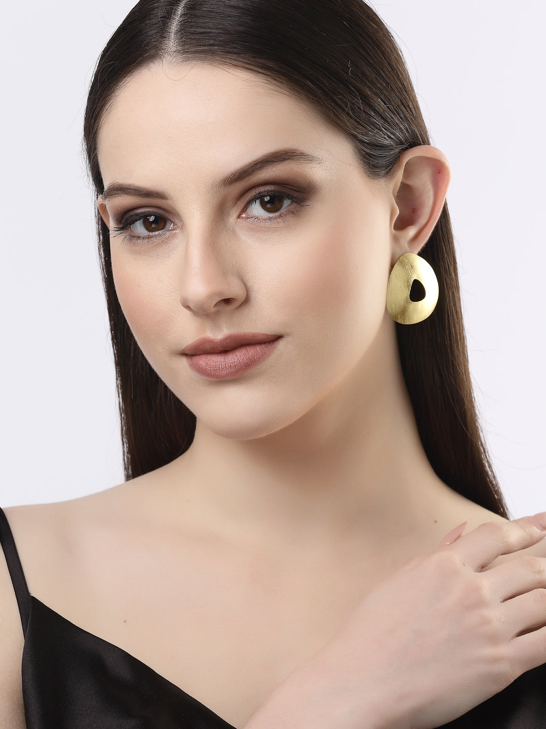 Women's Gold-plated Alloy Triangular Drop Earrings