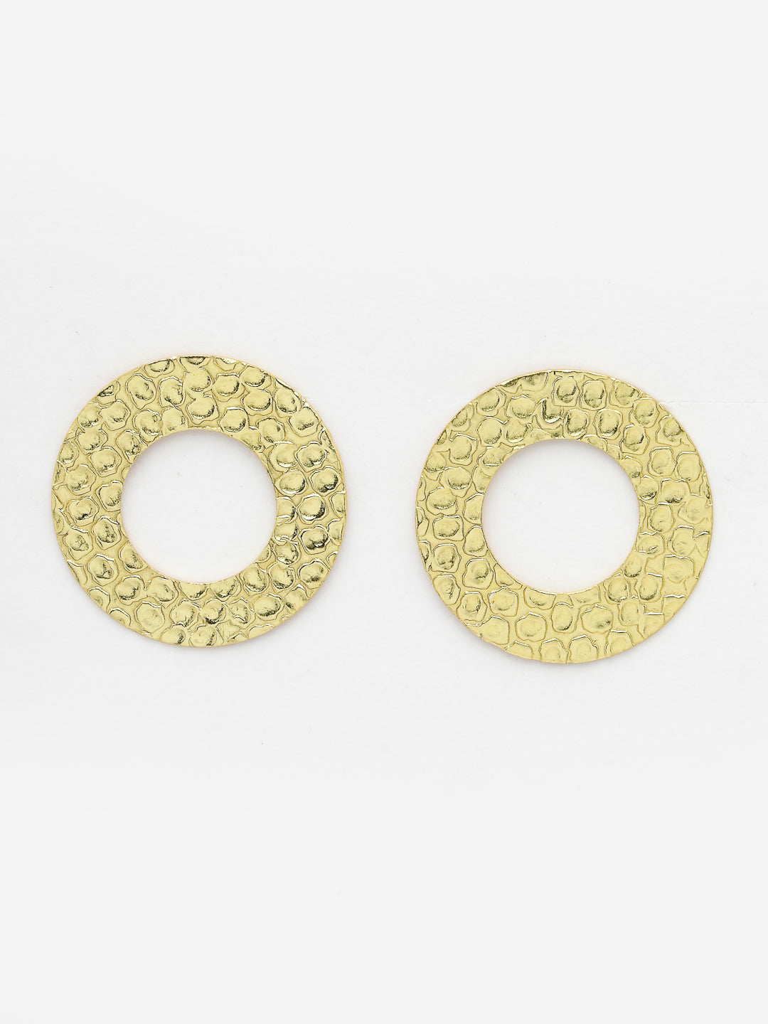 Women's Gold-plated Cut Out Circle Drop Earrings - NVR
