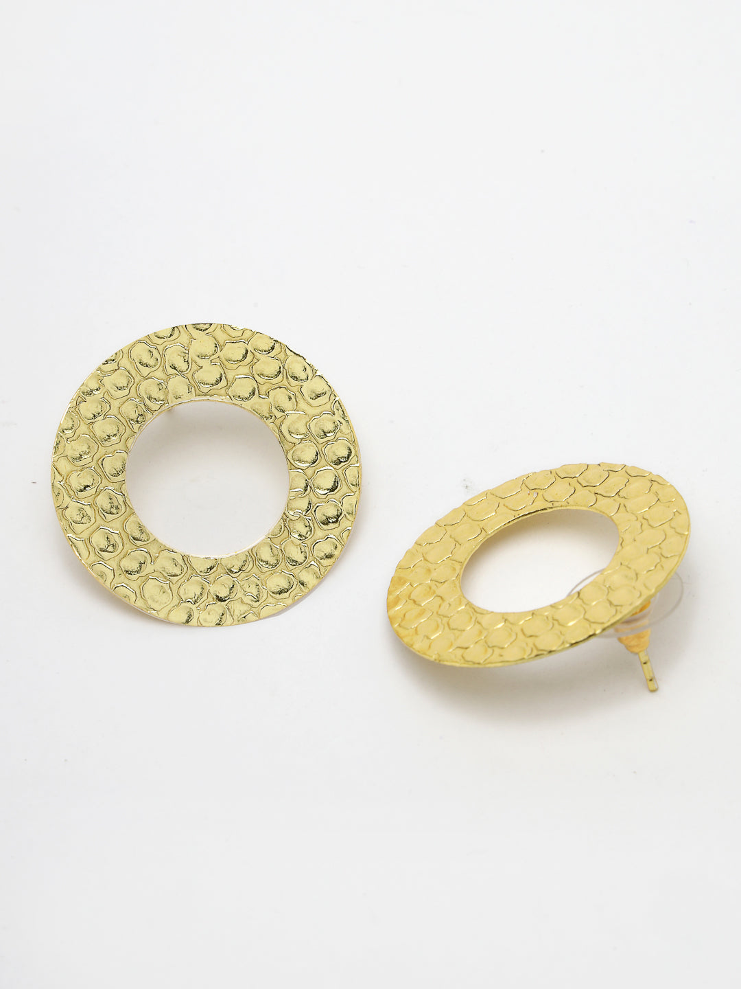 Women's Gold-plated Cut Out Circle Drop Earrings