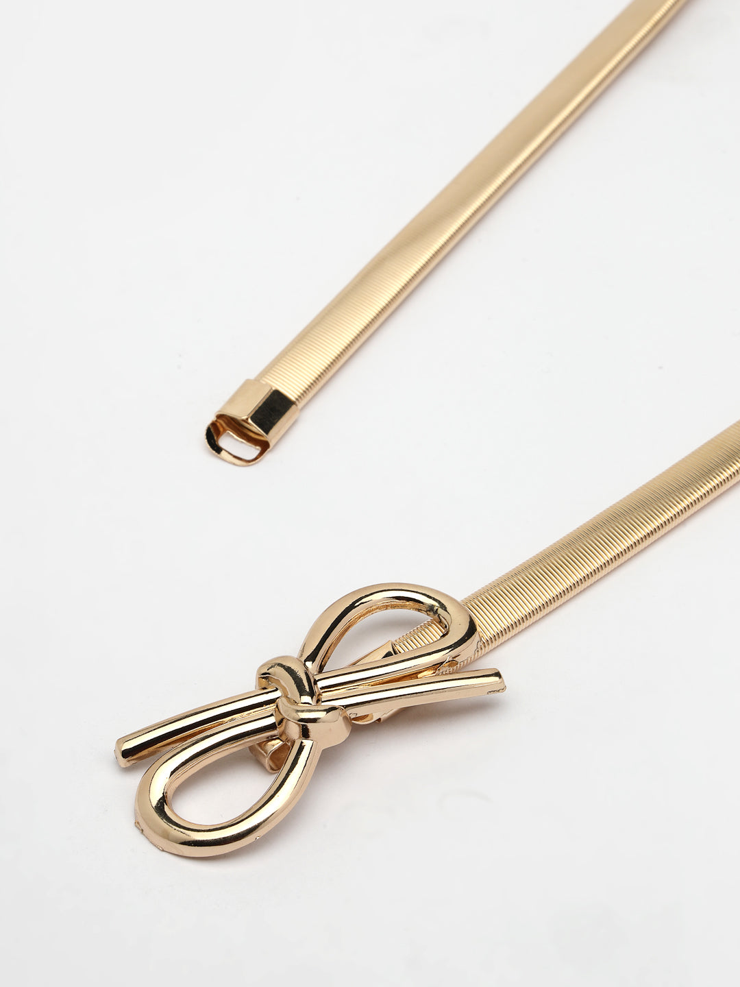 Women's circular gold plated stretchable metal belt