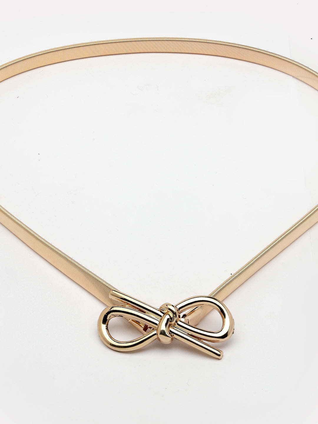 Women's circular gold plated stretchable metal belt