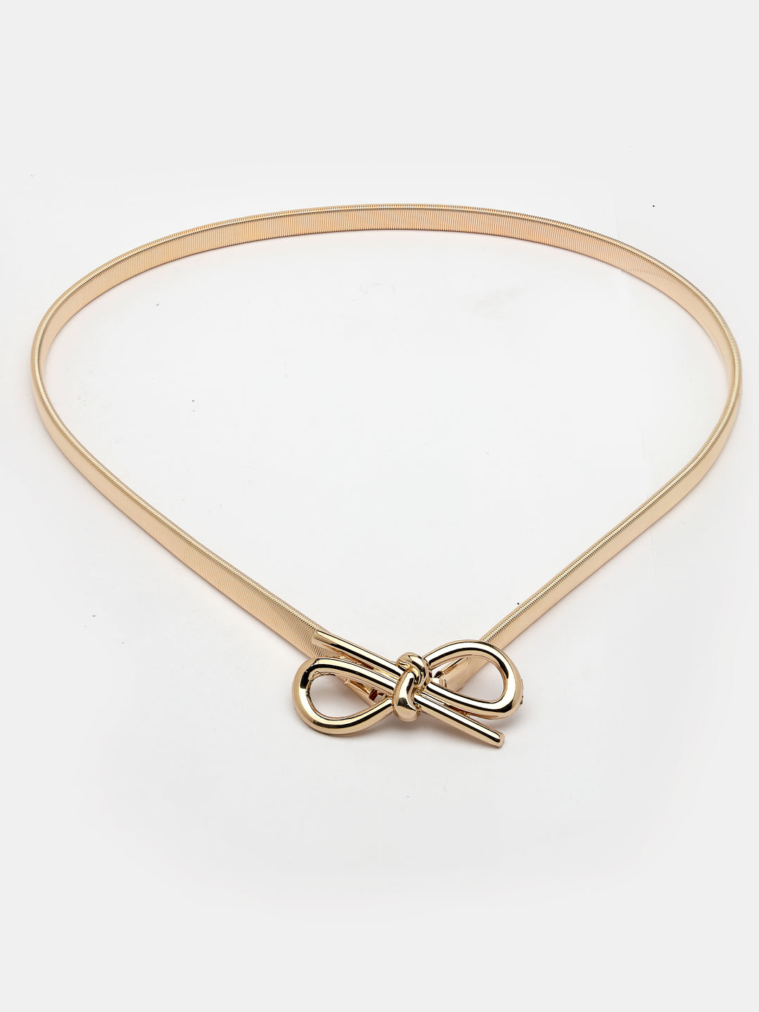 Women's circular gold plated stretchable metal belt
