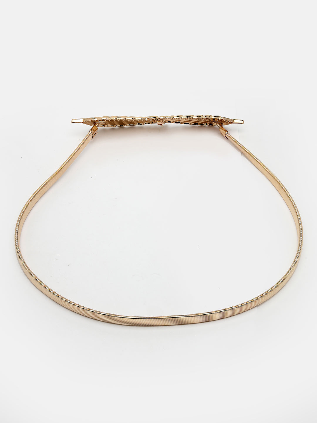 Women's circular gold plated stretchable metal belt