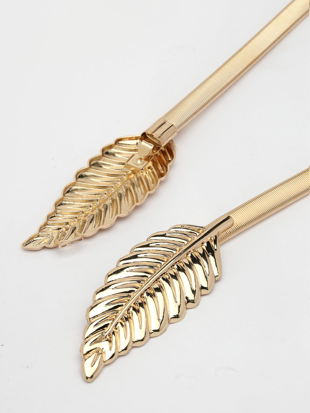 Women's circular gold plated stretchable metal belt