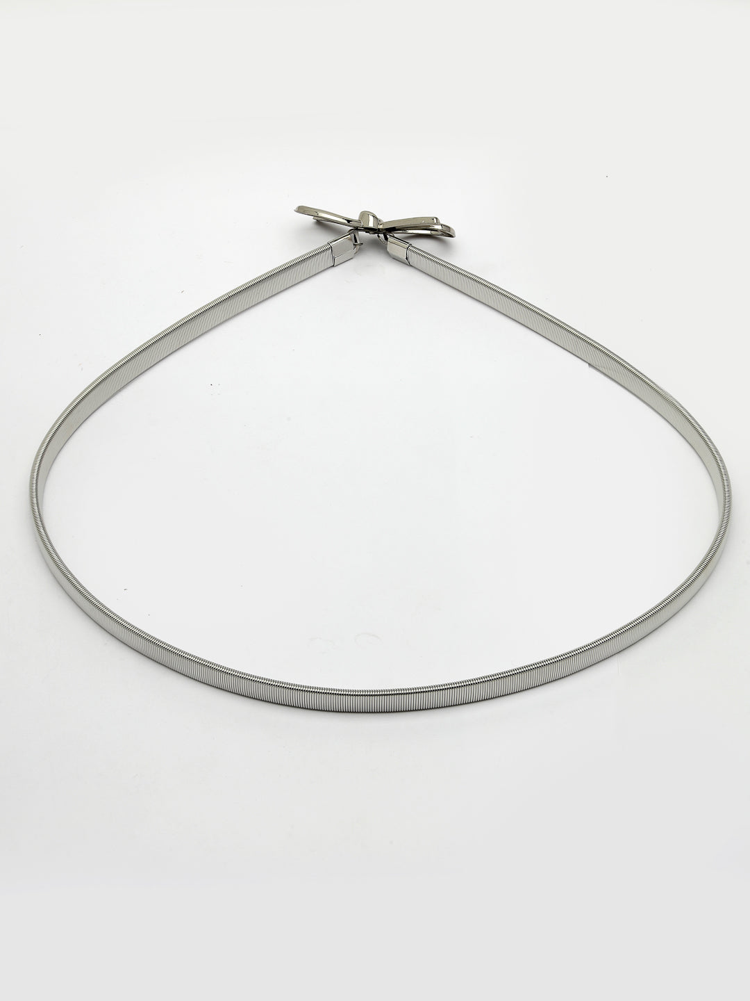 Women's circular silver plated stretchable metal belt - NVR