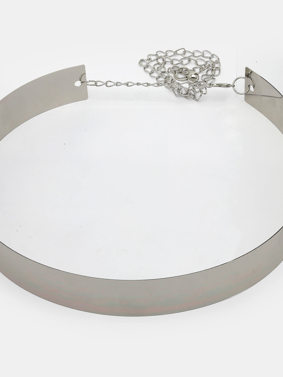 Women's circular silver plated adjustable broad belt - NVR