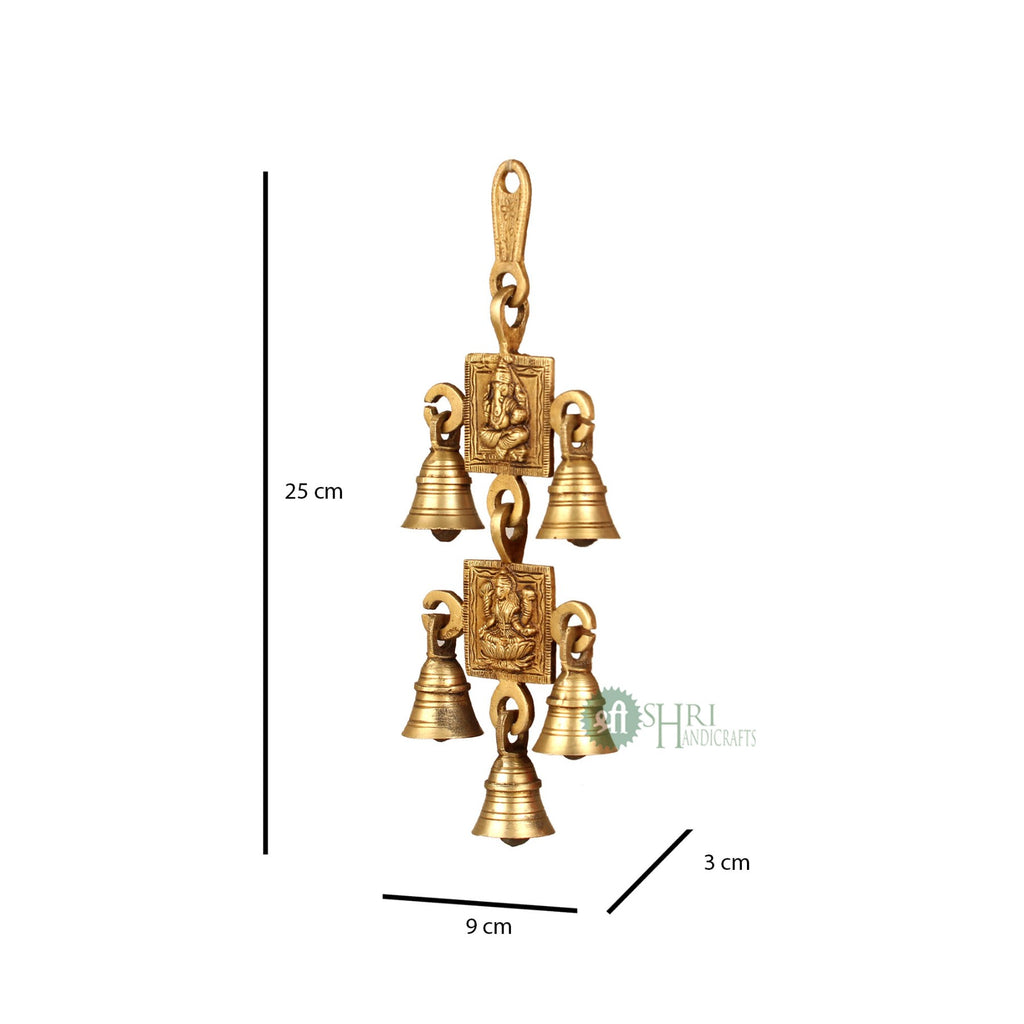 10" BRASS GANESH + LAKSHMI