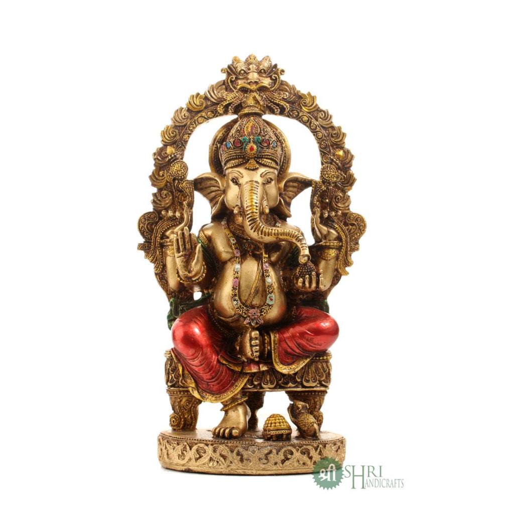 10" MEHRAV GANESH COPPER PAINTING SN