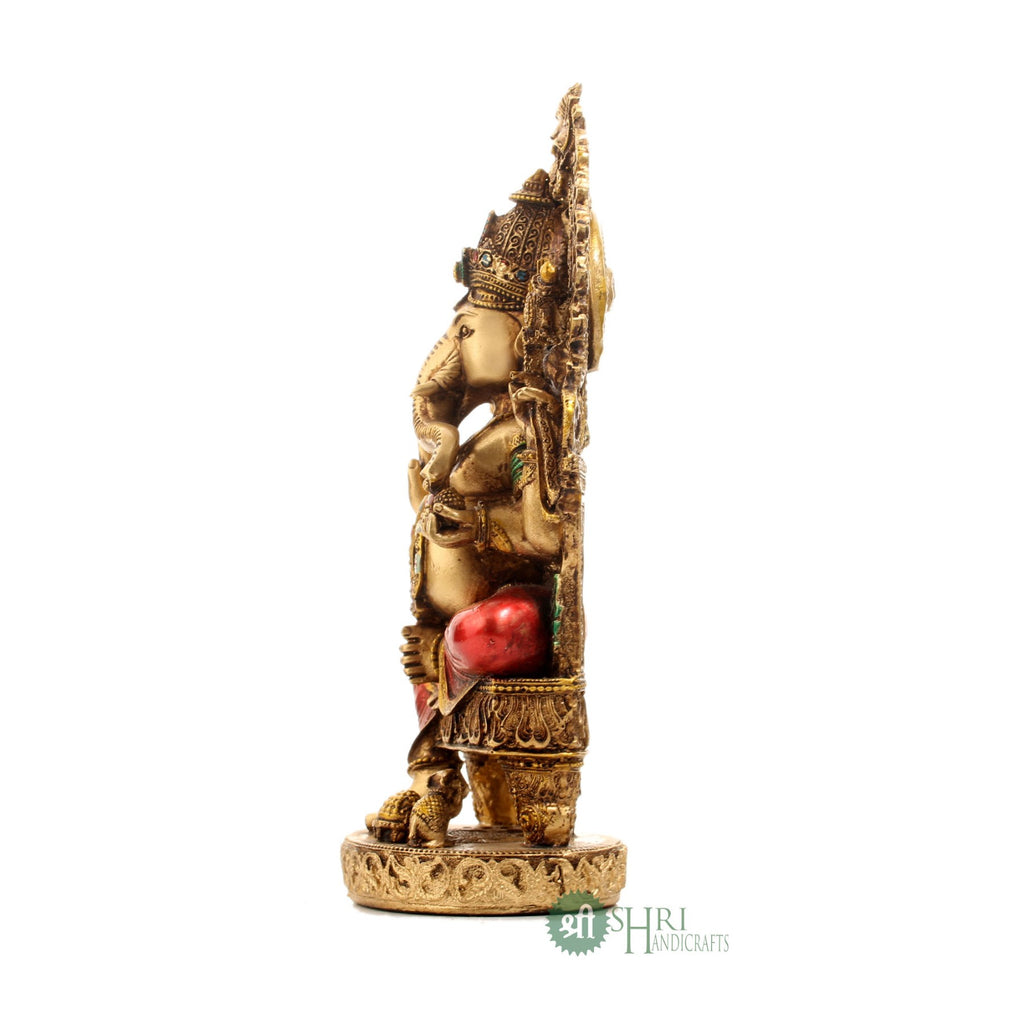 10" MEHRAV GANESH COPPER PAINTING SN