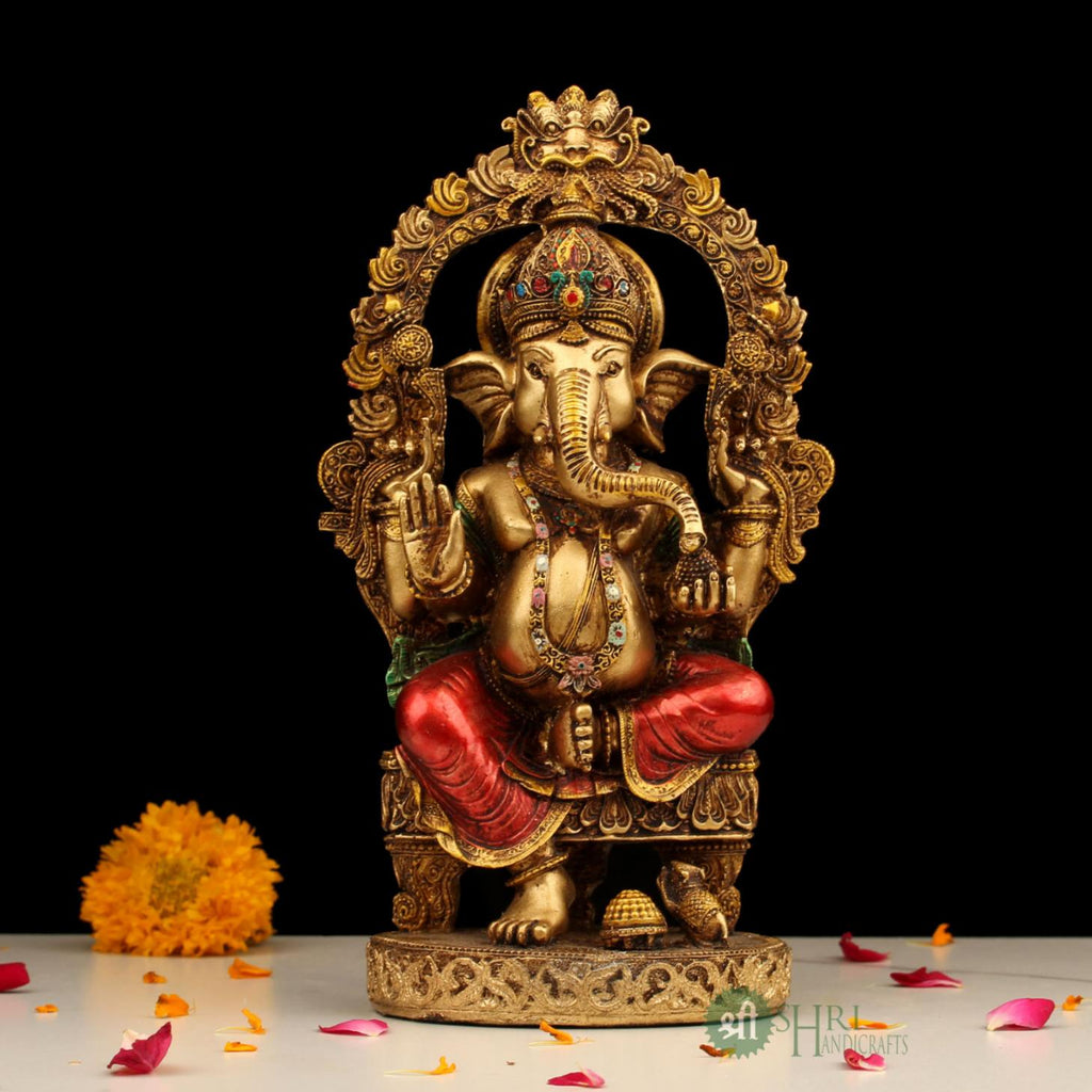 10" MEHRAV GANESH COPPER PAINTING SN