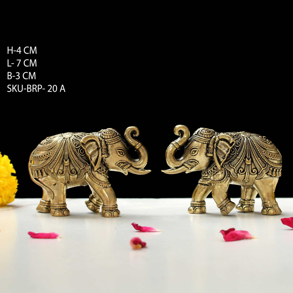 Brass Elephant Figurine – 1.75 Inch