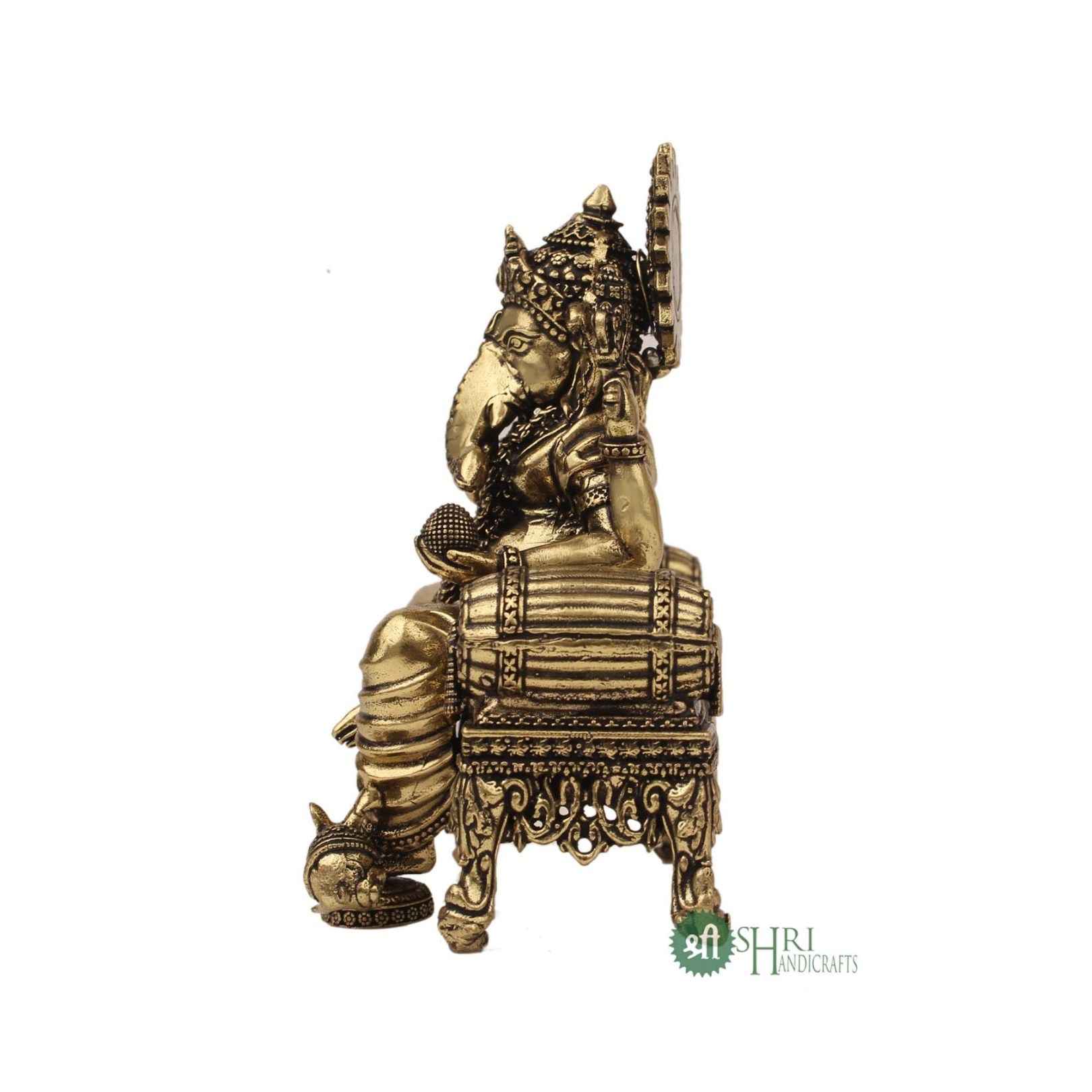 Brass Ganesh On Aasan 4 Inch By Trendia Decor