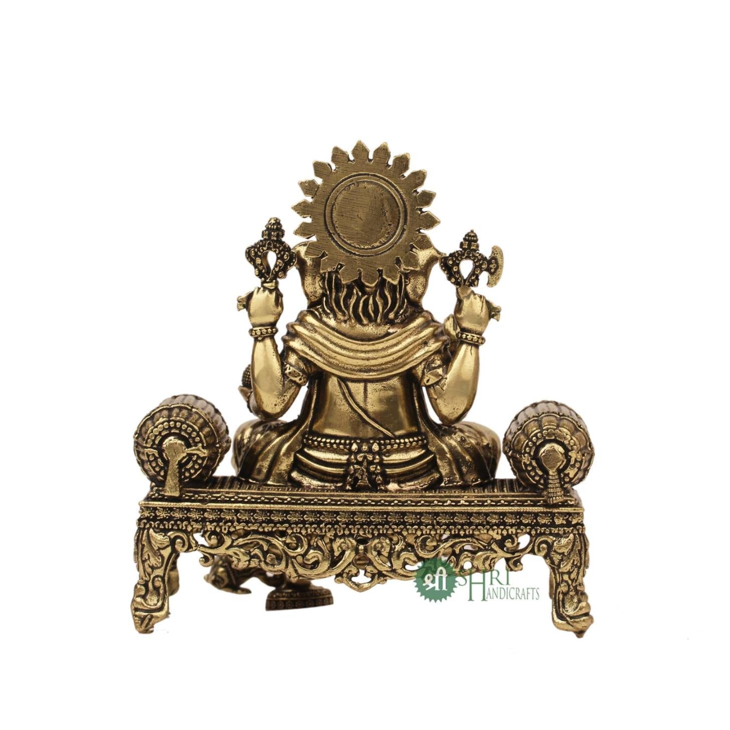 Brass Ganesh On Aasan 4 Inch By Trendia Decor