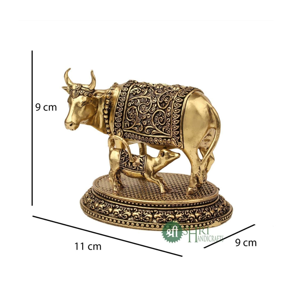 Vastu Showpiece Holy Cow & Calf 3.5 Inch By Trendia Decor