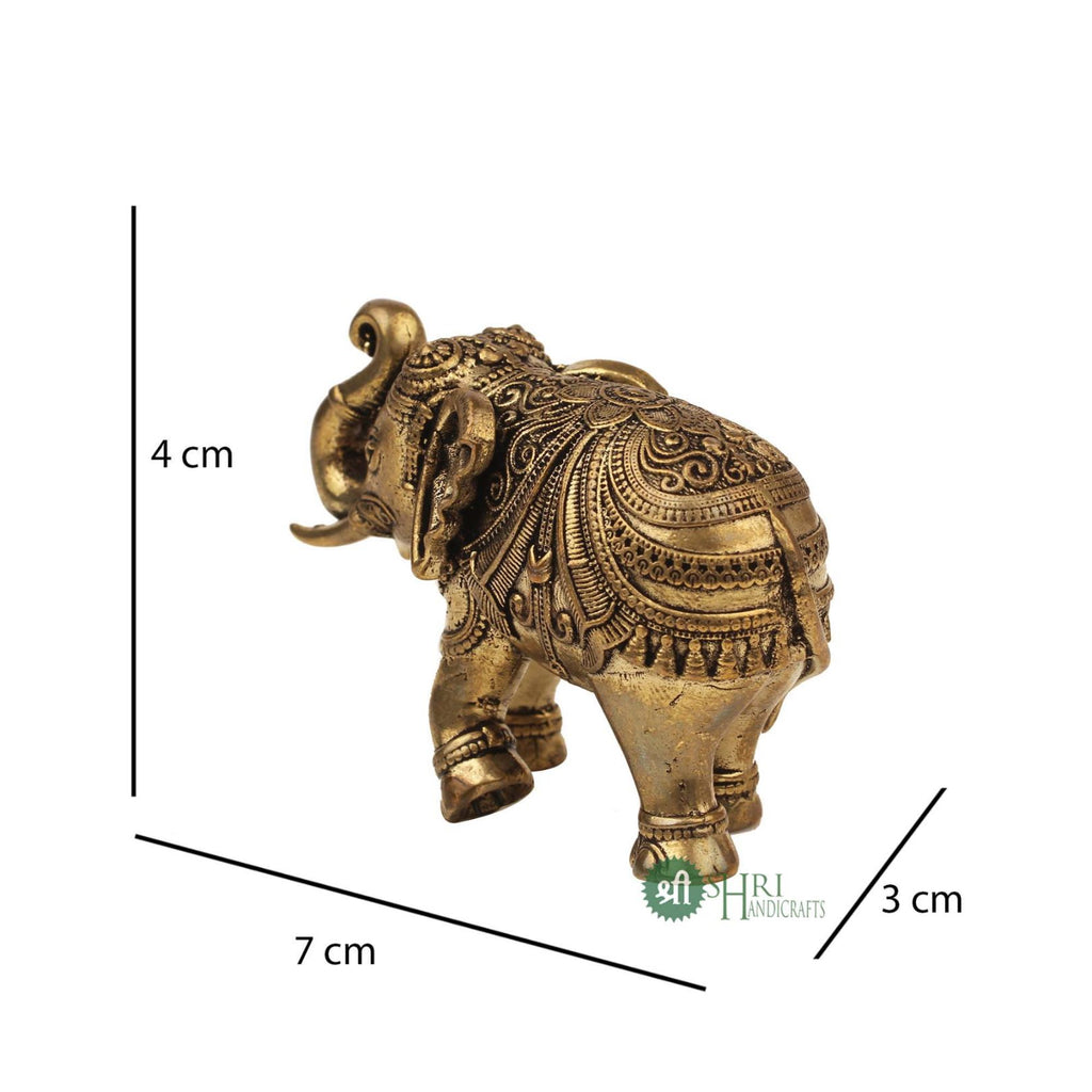 Brass Elephant Figurine – 1.75 Inch