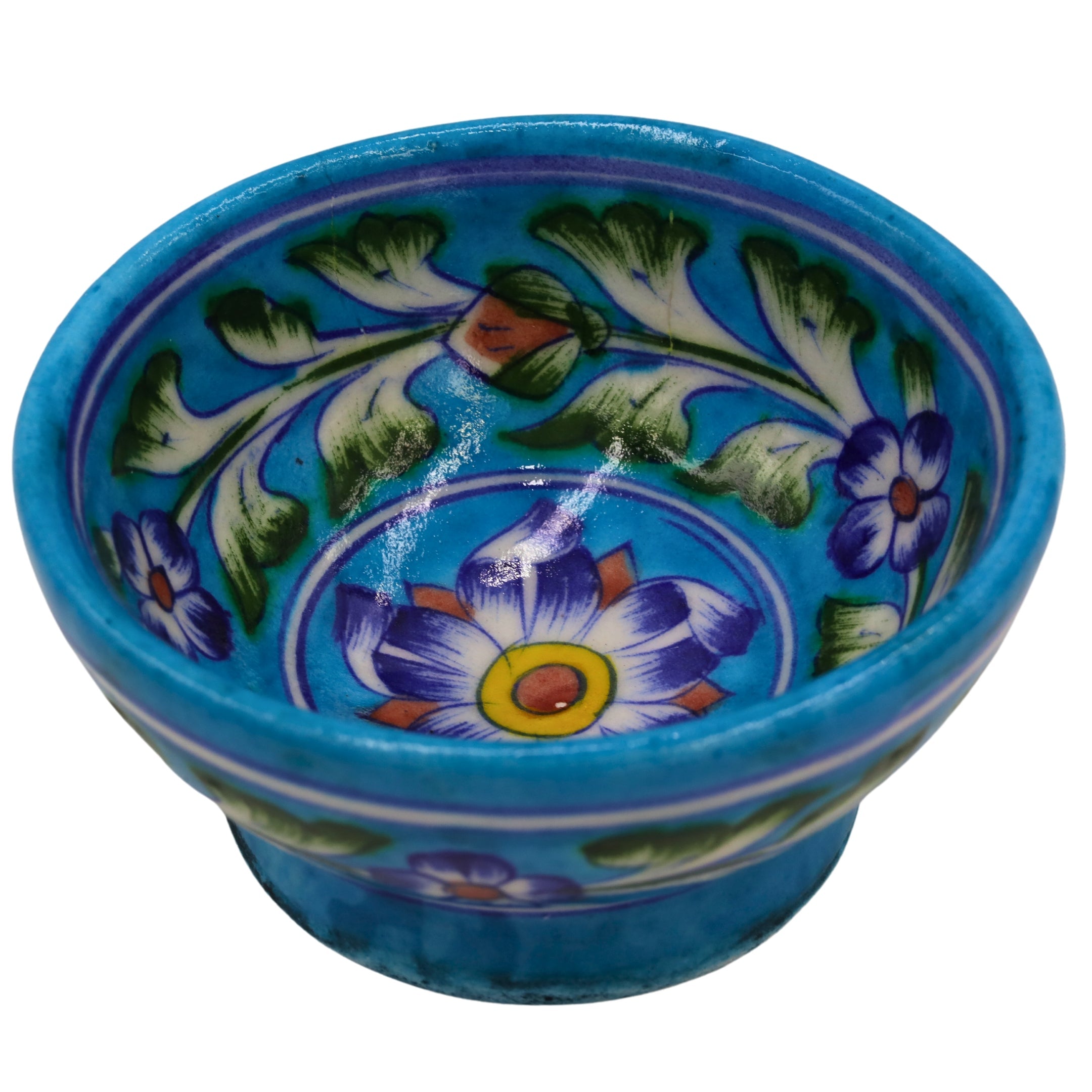 Natriel Blue Pottery Round Bowl