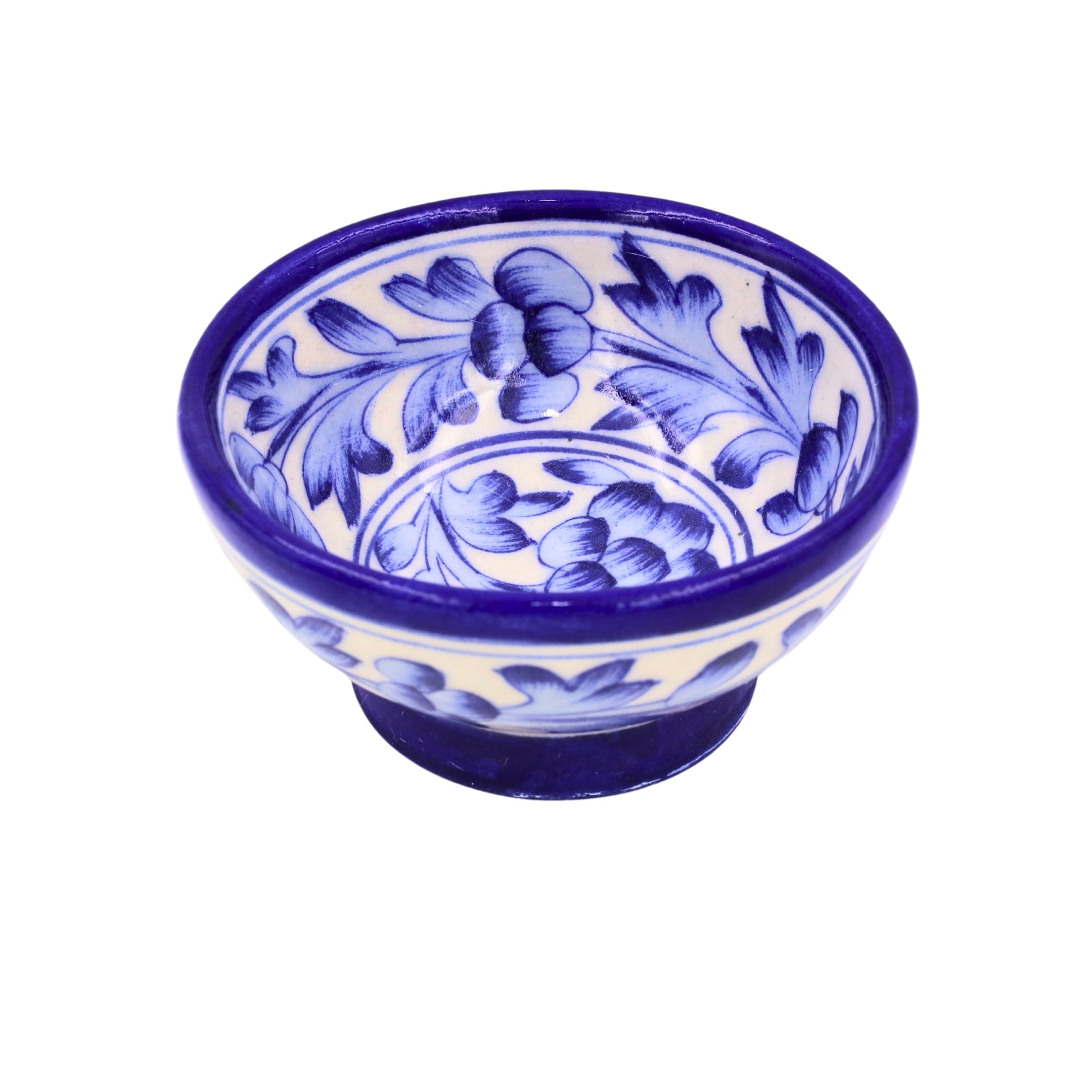 Natriel Blue Pottery Round Bowl