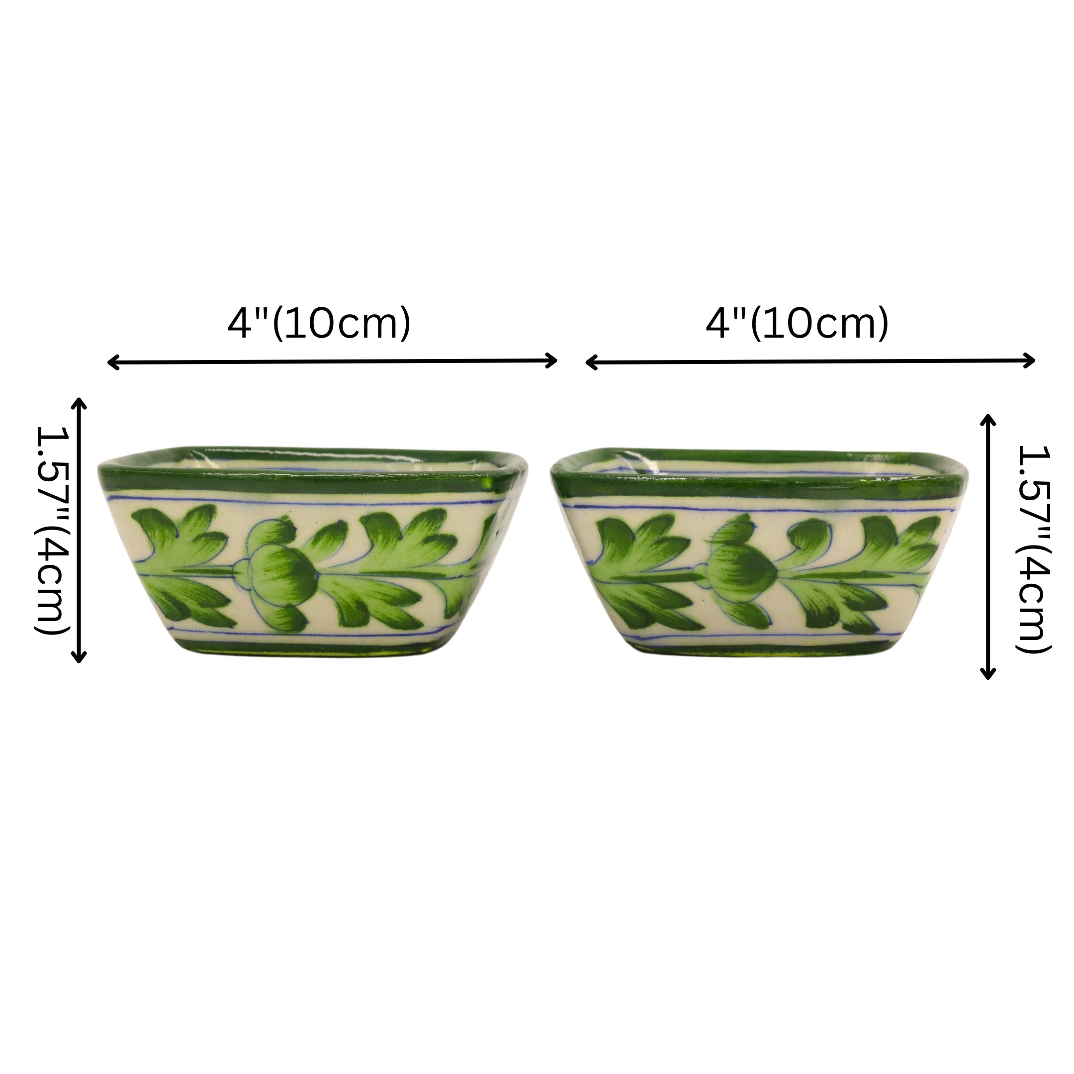 Natriel Blue Pottery Square Bowls