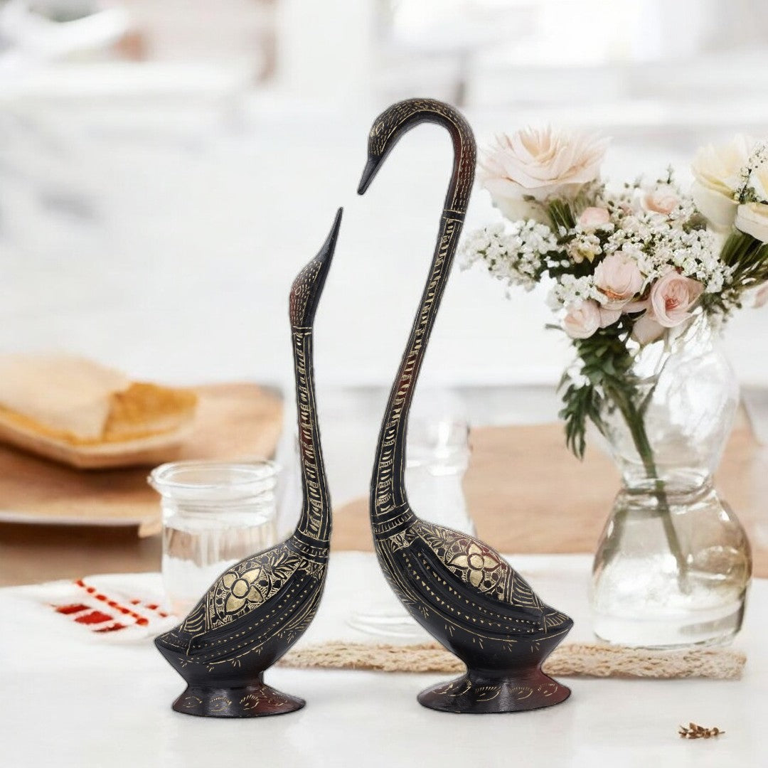 Natriel Brass Swan Pair