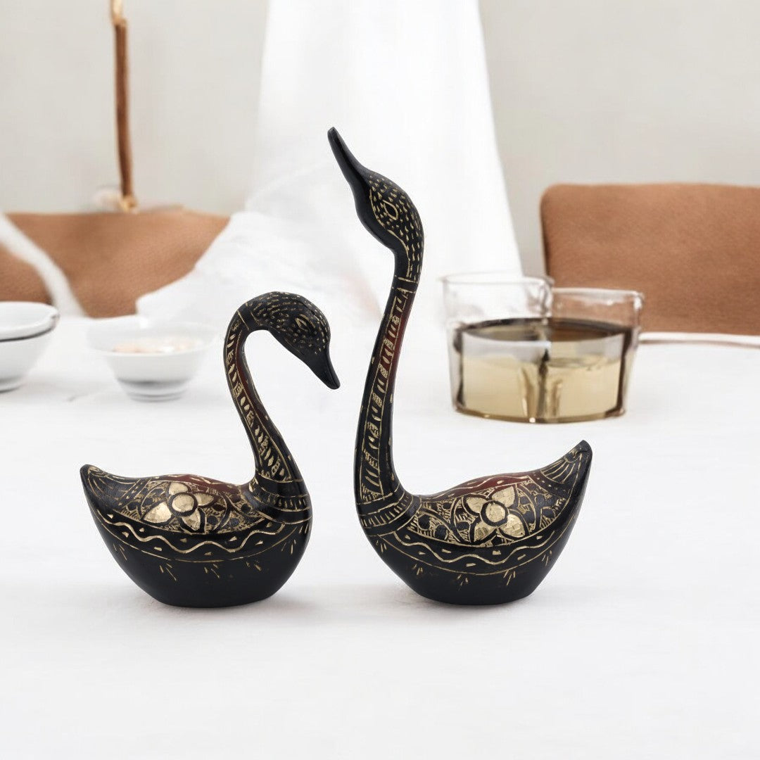 Natriel Brass Swan Pair