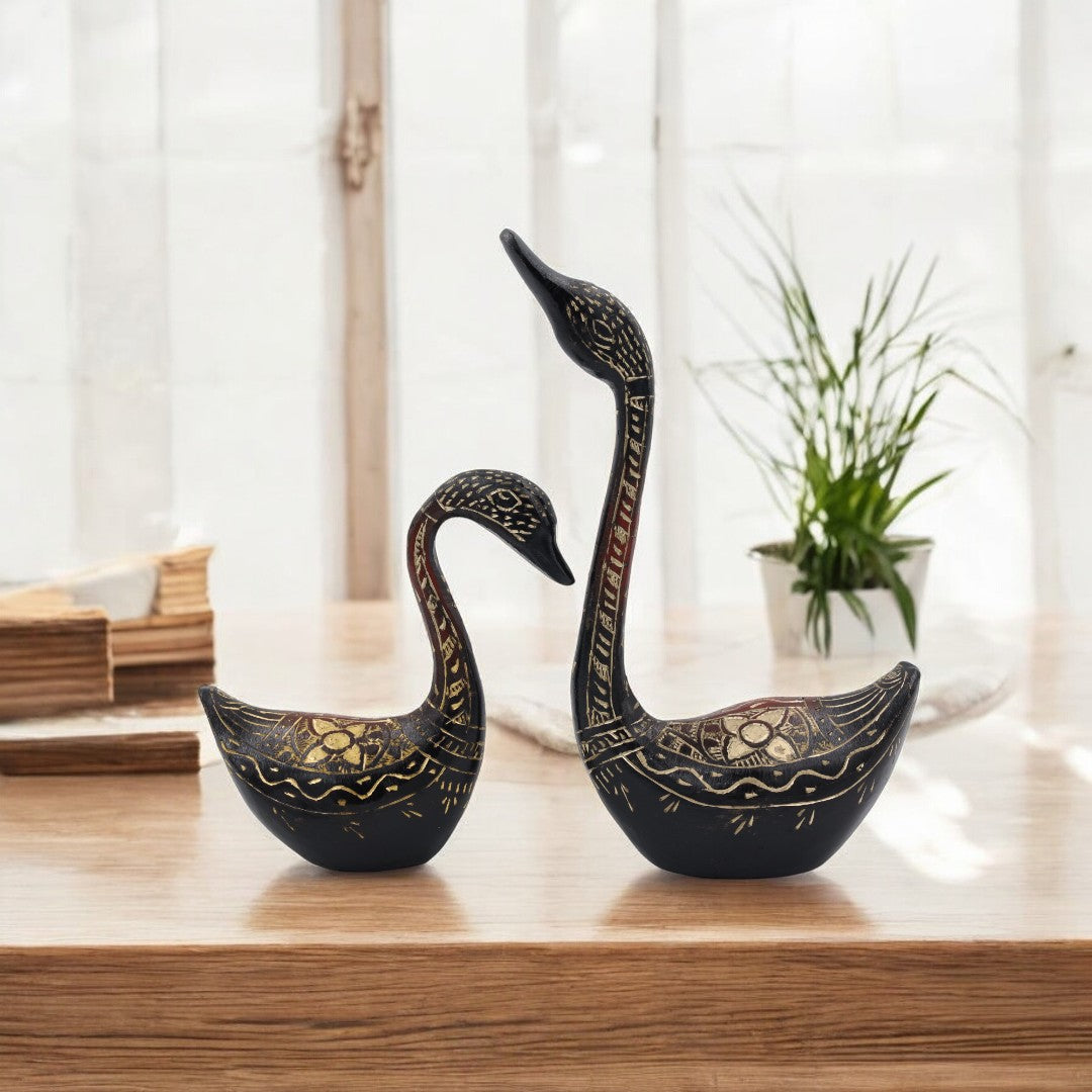 Natriel Brass Swan Pair