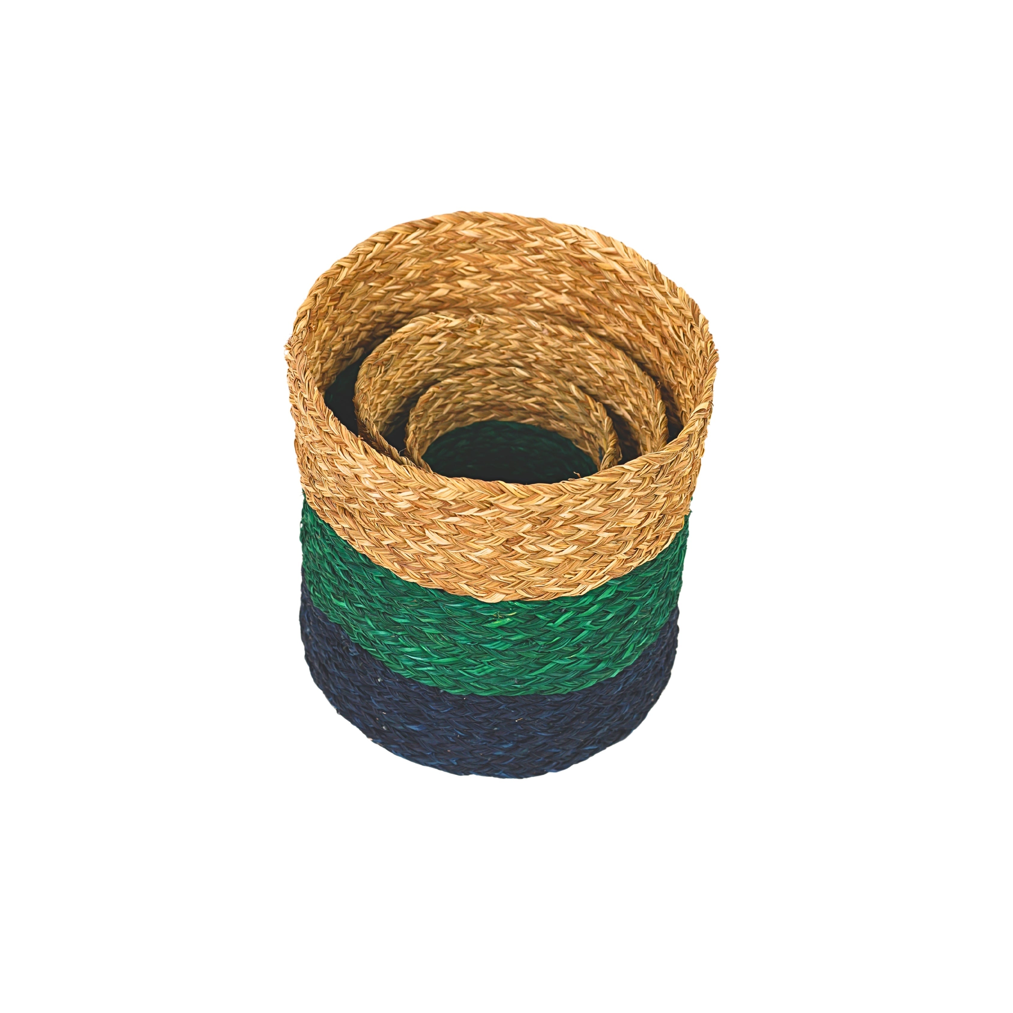 Natriel Eco-friendly Handwoven Sabai Grass Planters – Set of 3 