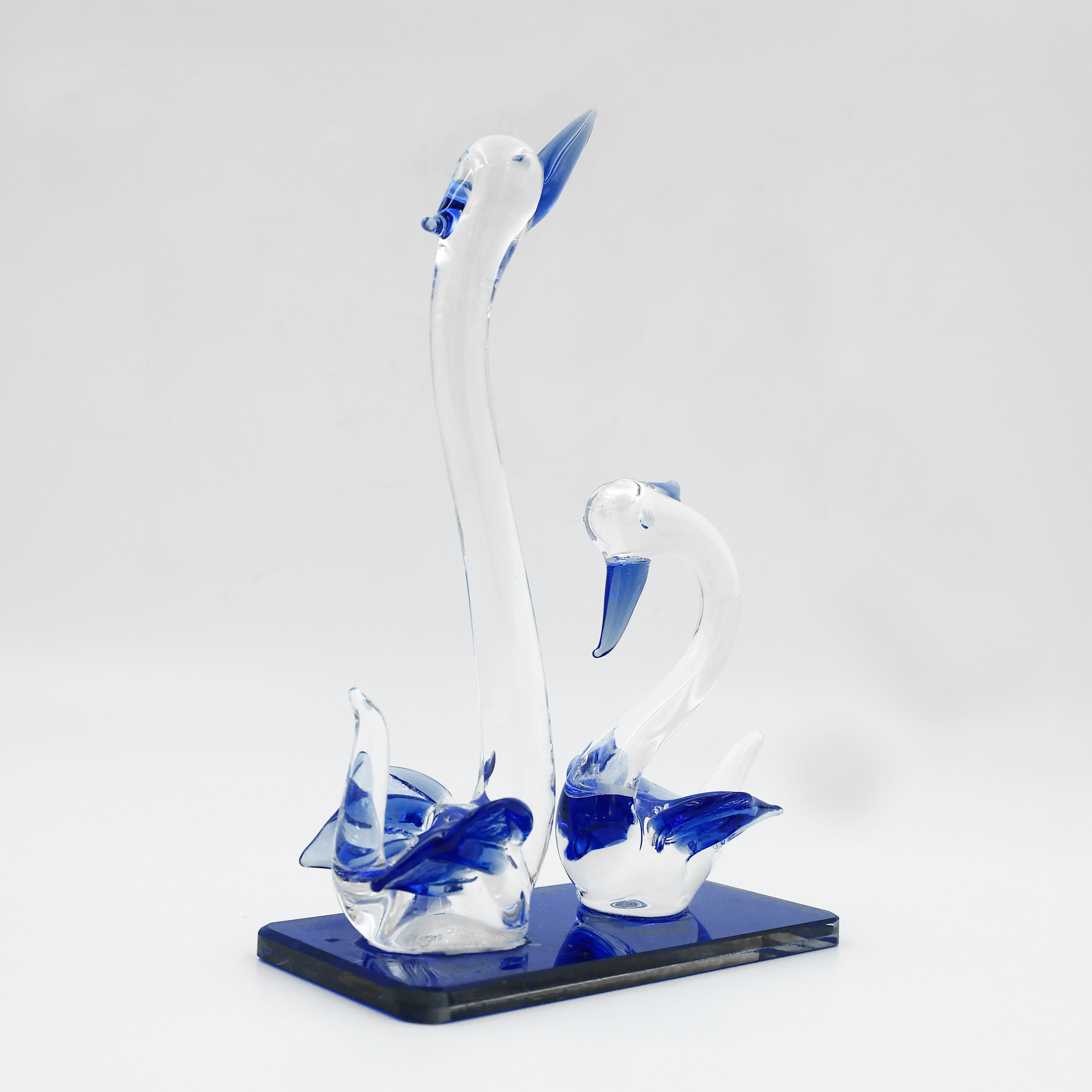 Natriel Swan Pair Glass Figurine