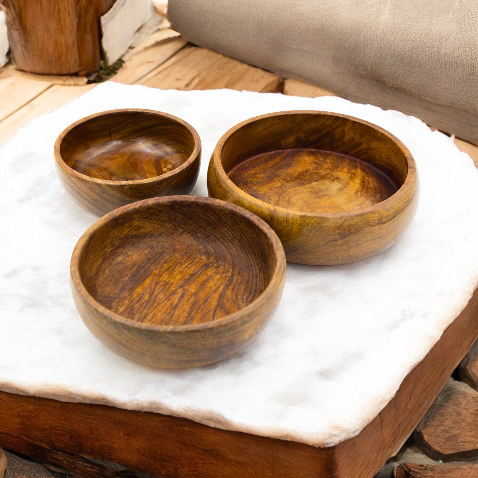 Natriel Wooden Bowls Set of 3