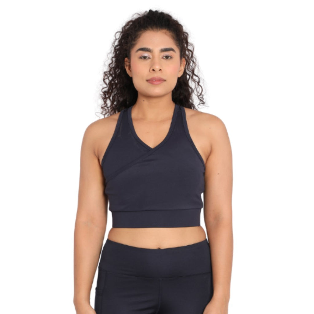 Women's Full Coverage Non Padded Sports Bra In Black