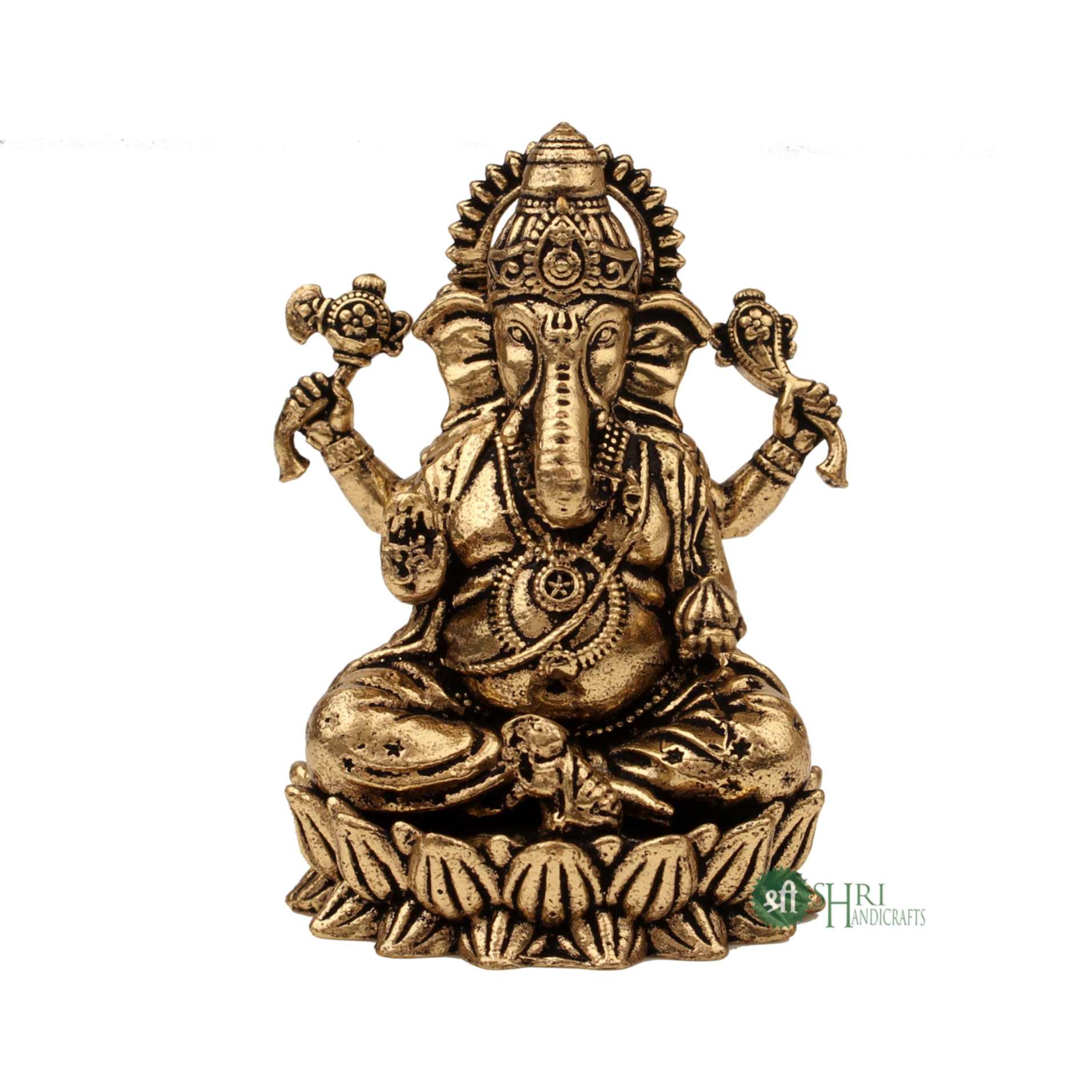 Ganesha Brass Idol 2.5 Inch By Trendia Decor