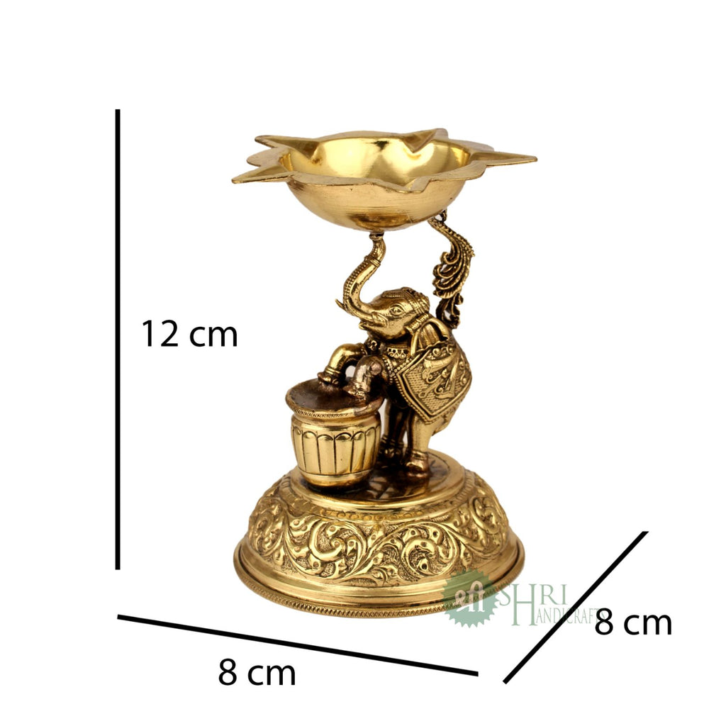 Brass Elephant Deepak – 4.5 Inch