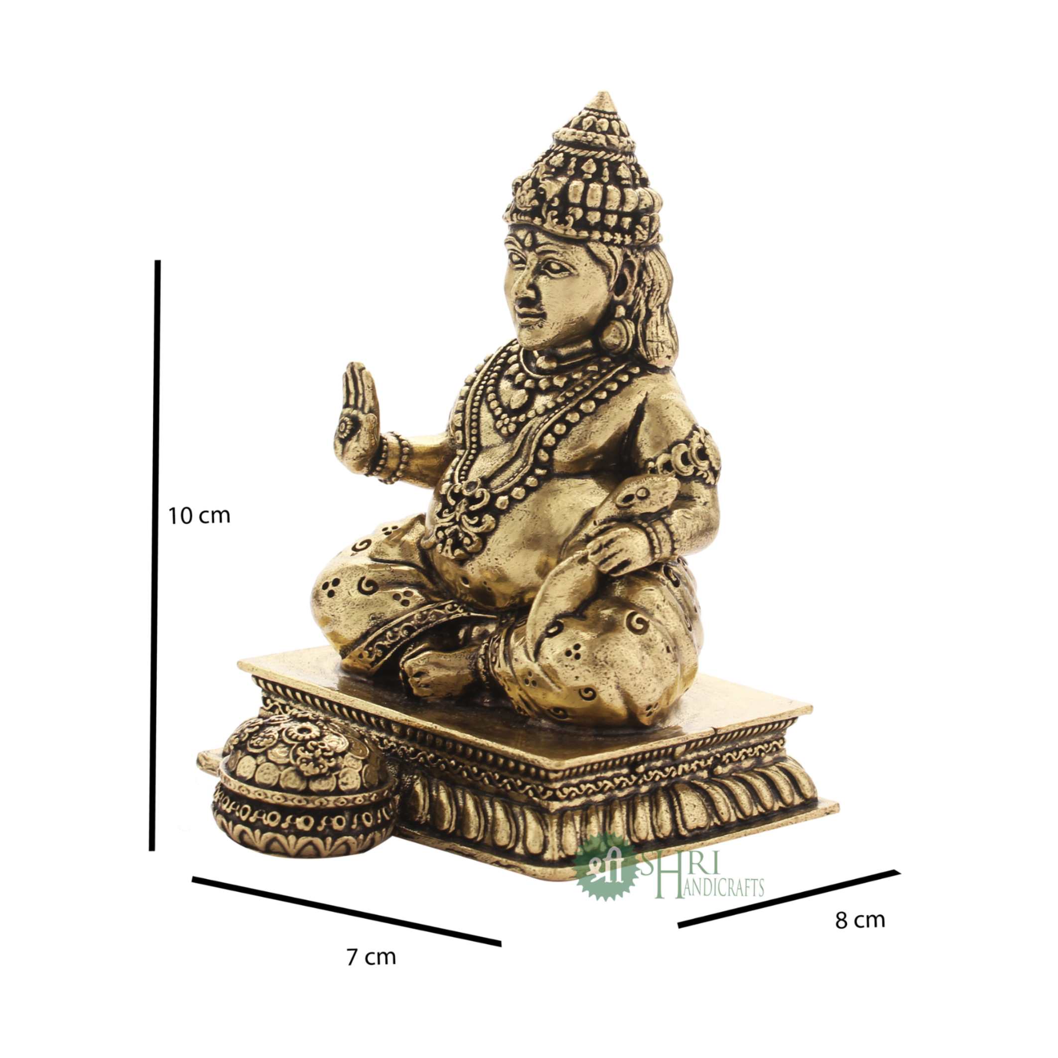 Brass Idol Lord Kubera God Of Wealth 4 Inch By Trendia Decor