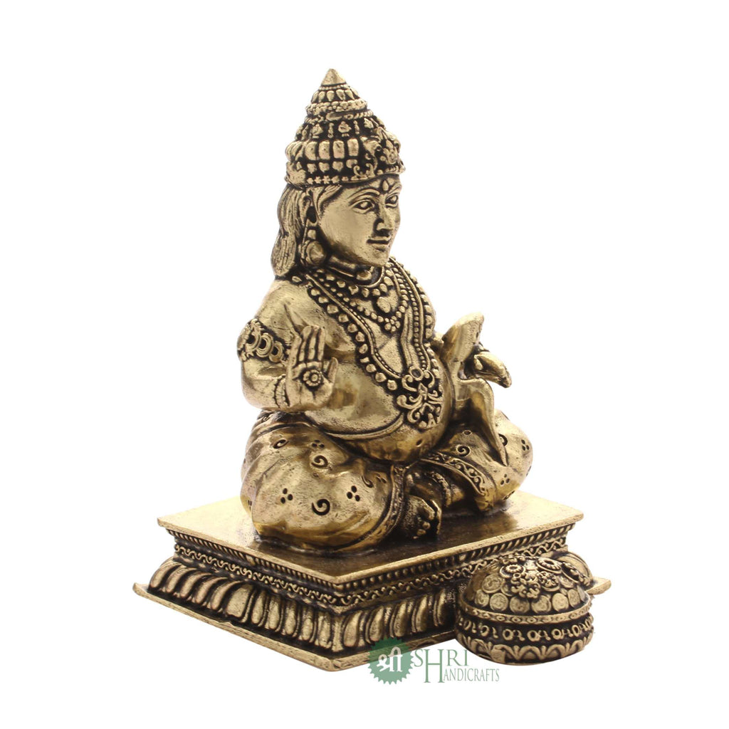 Brass Idol Lord Kubera God Of Wealth 4 Inch By Trendia Decor