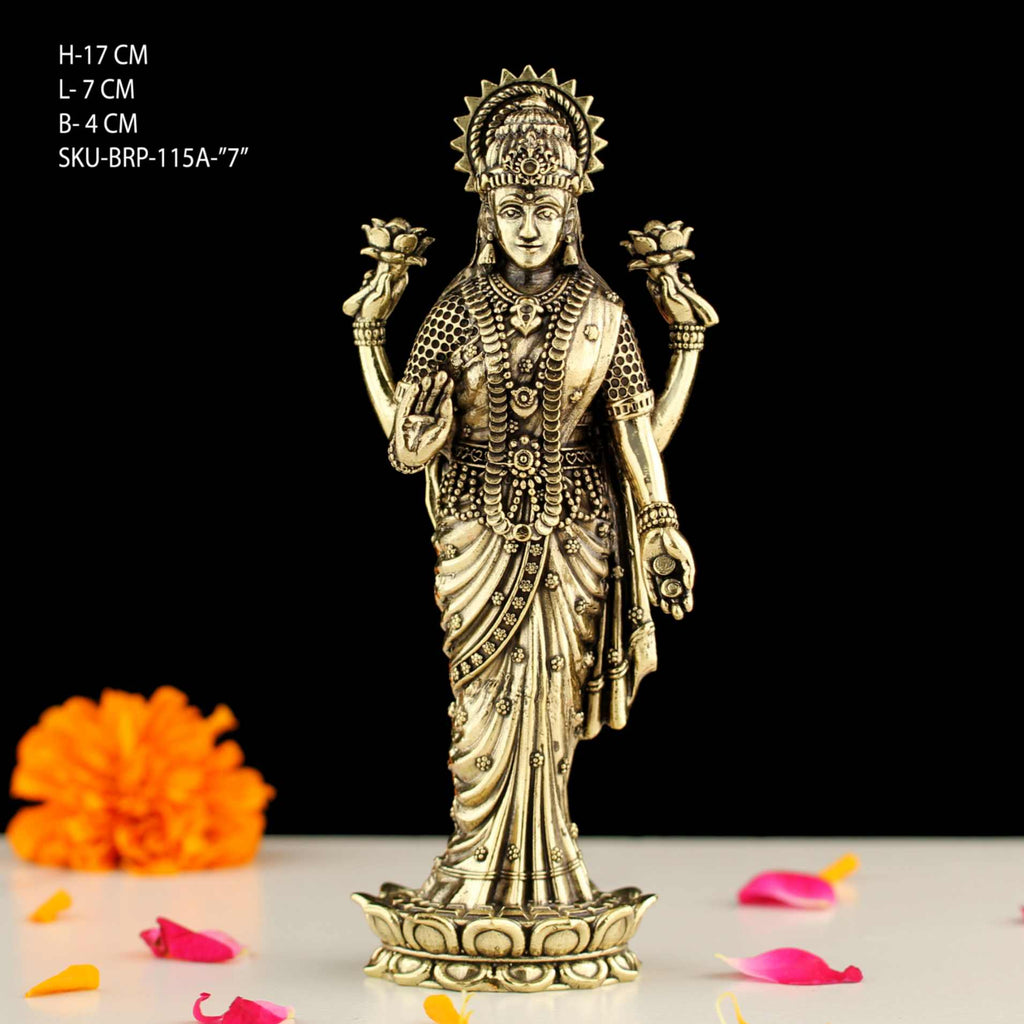 7" BRASS LAXMI STANDING