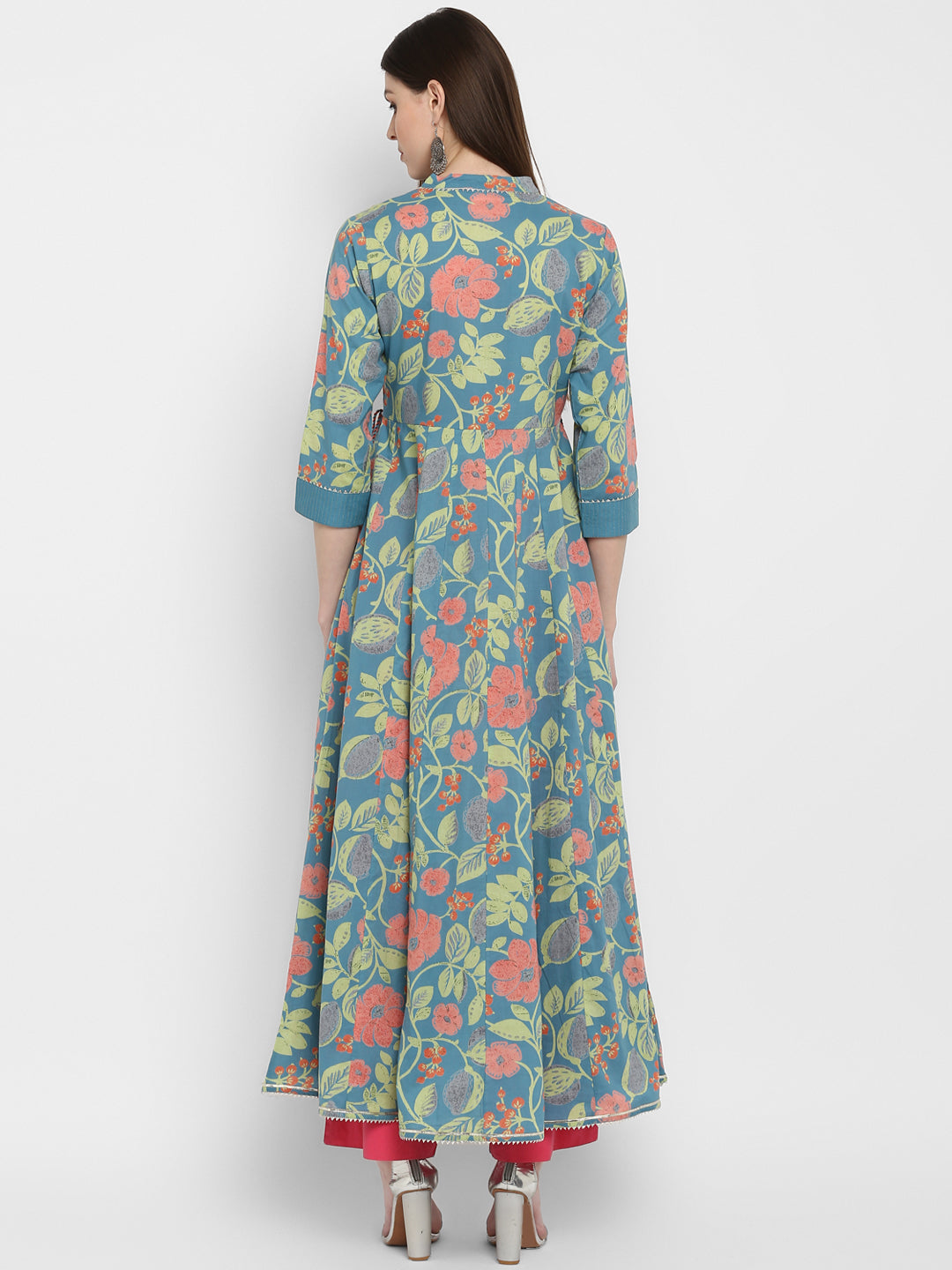 Women's Turquoise Blue Anarkali Kurta By Vbuyz (1Pc Set
