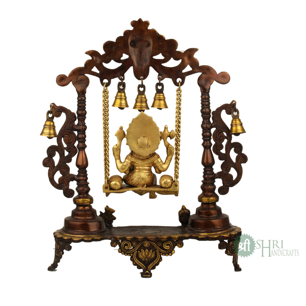 18" BRASS JHULA GANESH