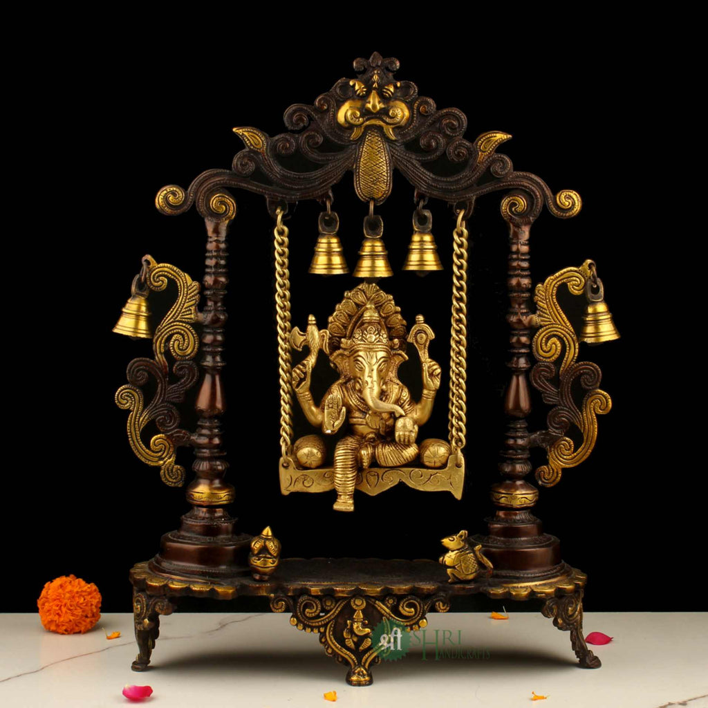 18" BRASS JHULA GANESH