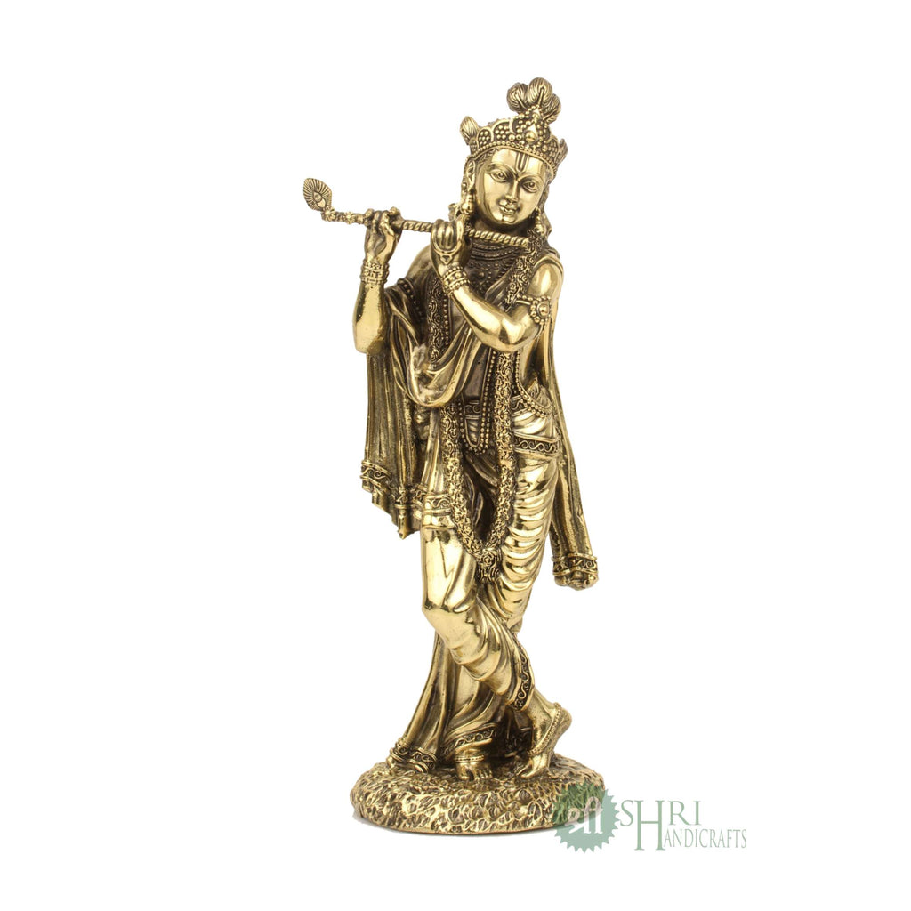 8" BRASS KRISHNA STANDING (420GM)