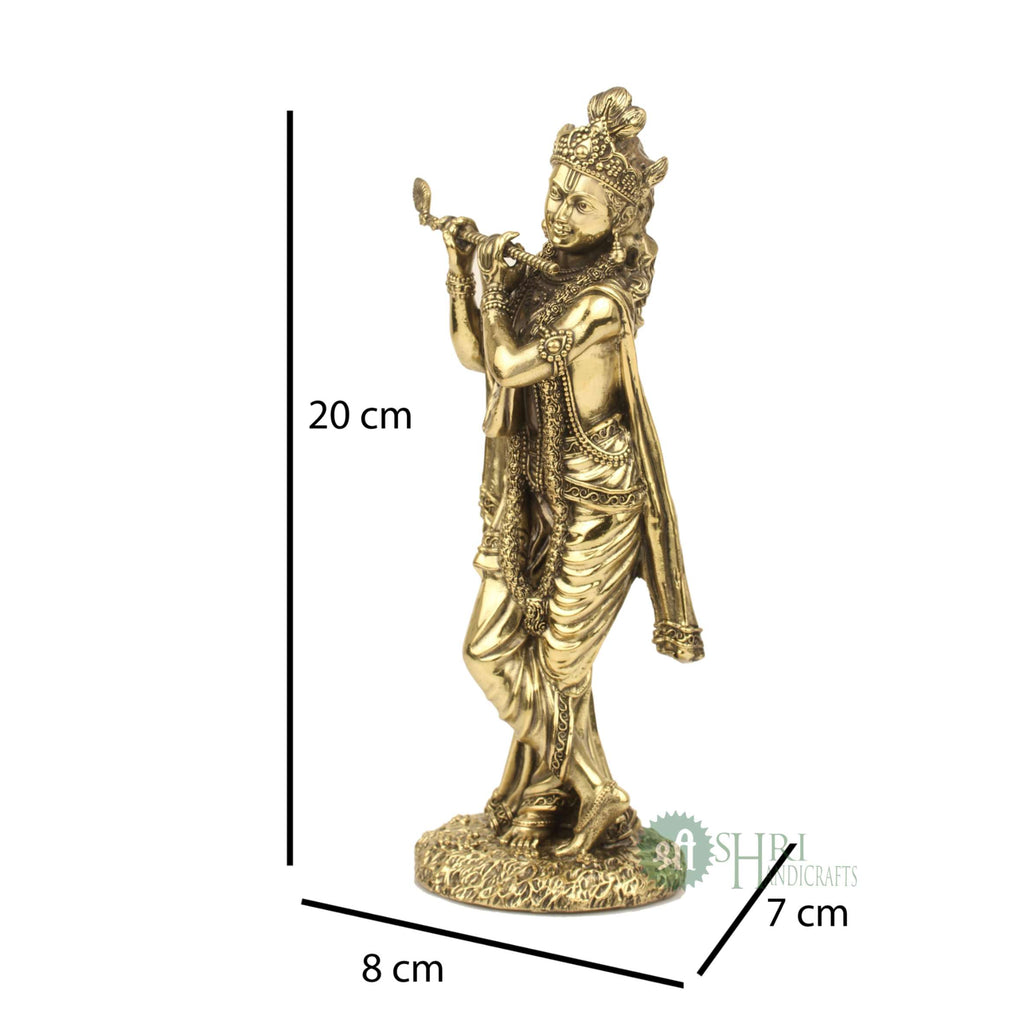 8" BRASS KRISHNA STANDING (420GM)