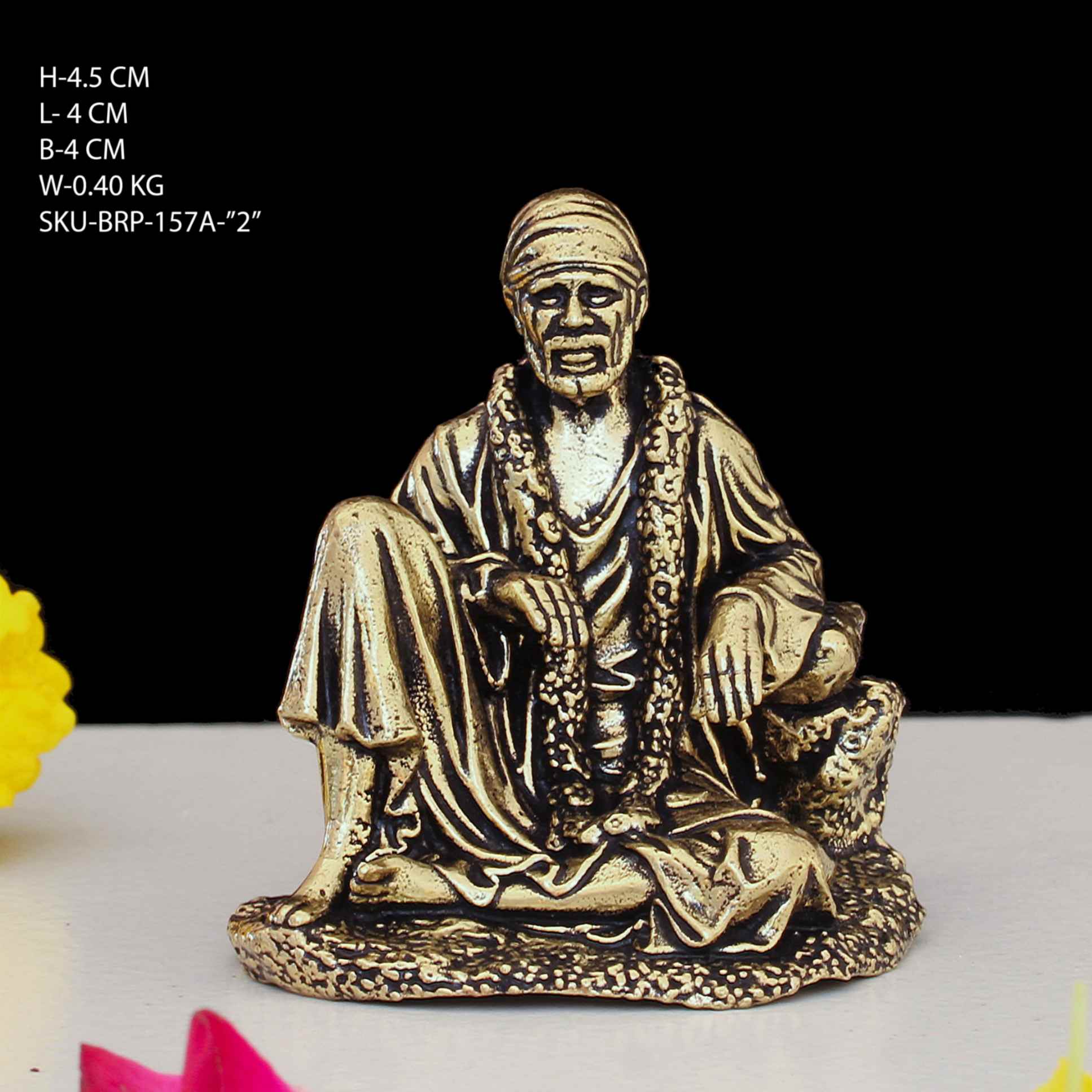 2" BRASS SAI BABA SITTING