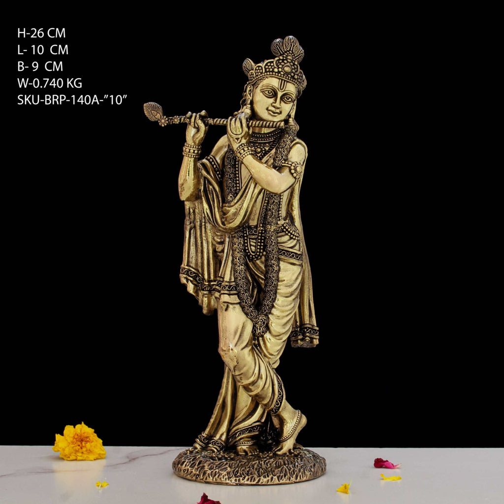 10" BRASS KRISHNA STANDING