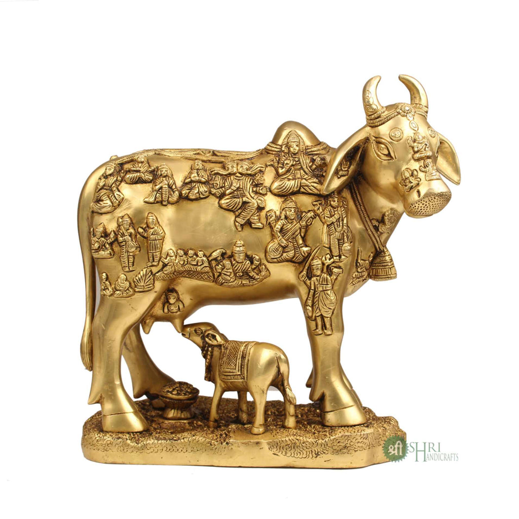 11" BRASS COW WITH CALF